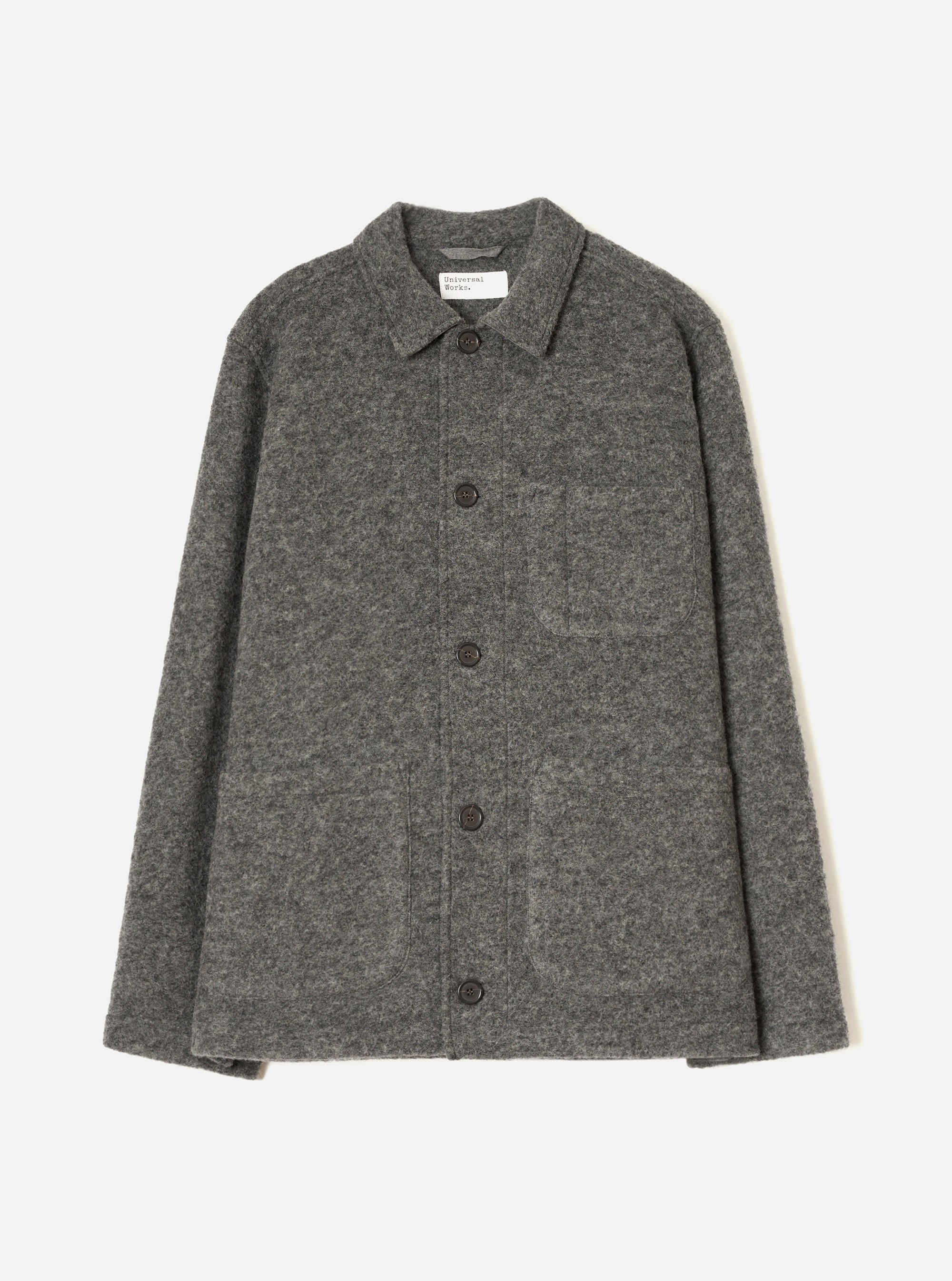 Grey Marl Wool Fleece Field Jacket