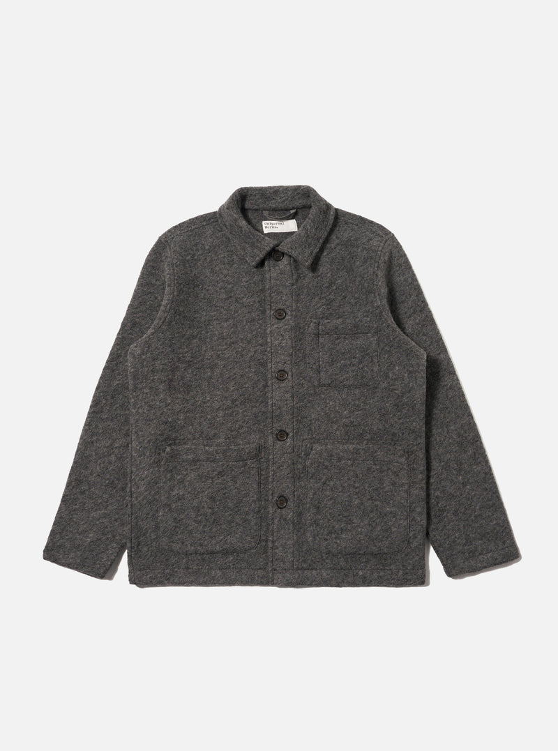 Grey Marl Wool Fleece Field Jacket