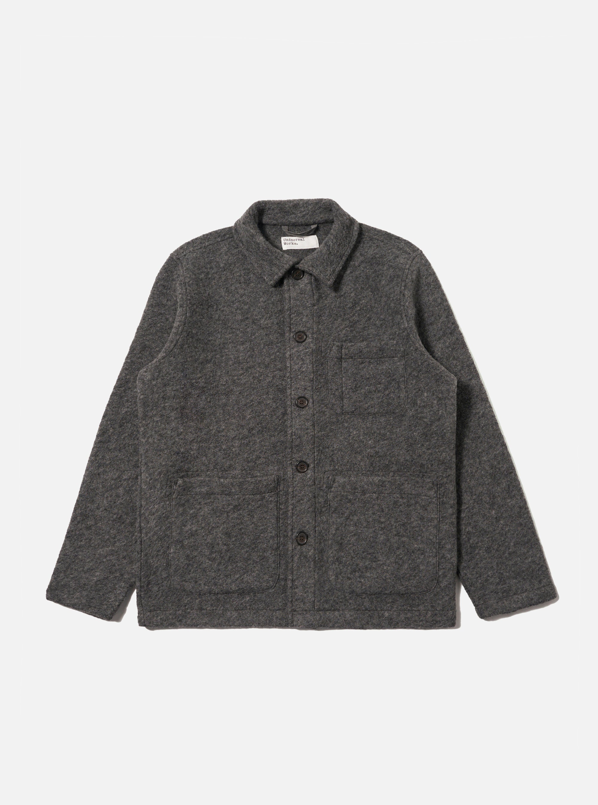 Grey Marl Wool Fleece Field Jacket