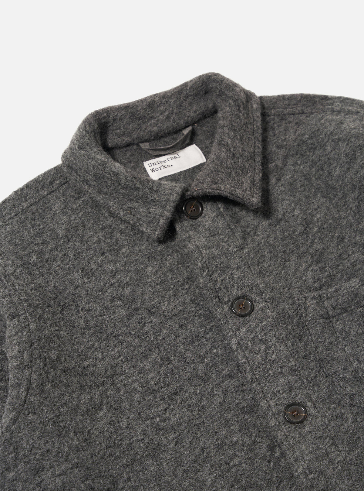 Grey Marl Wool Fleece Field Jacket