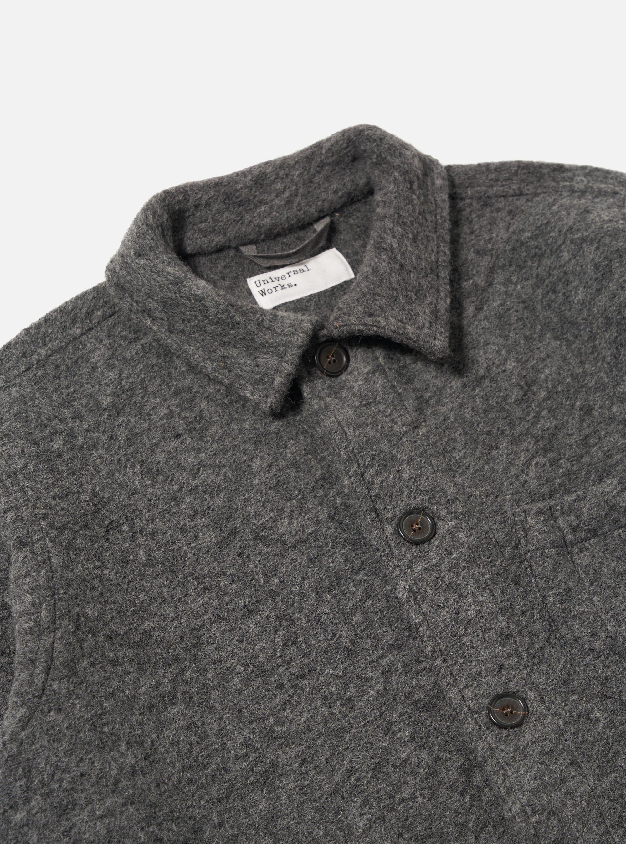 Grey Marl Wool Fleece Field Jacket