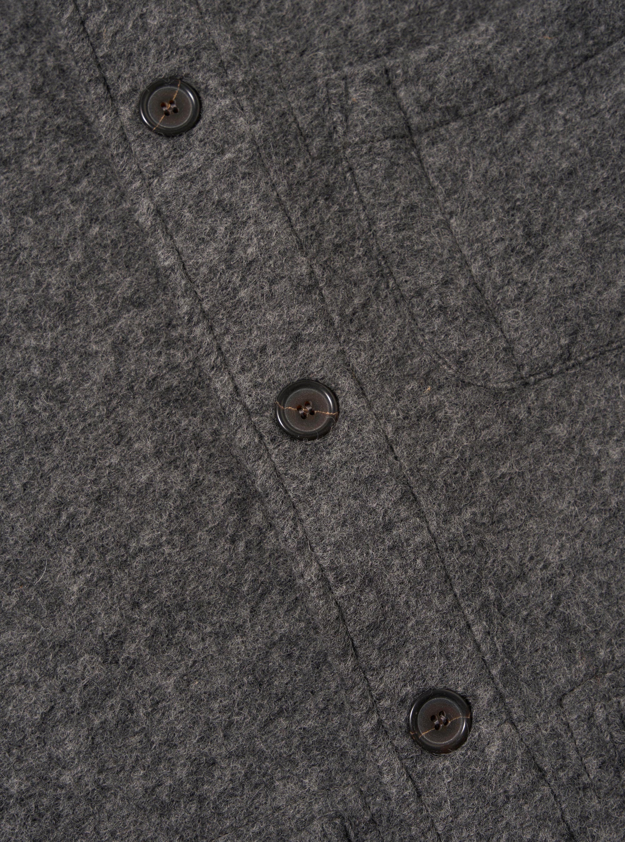 Grey Marl Wool Fleece Field Jacket
