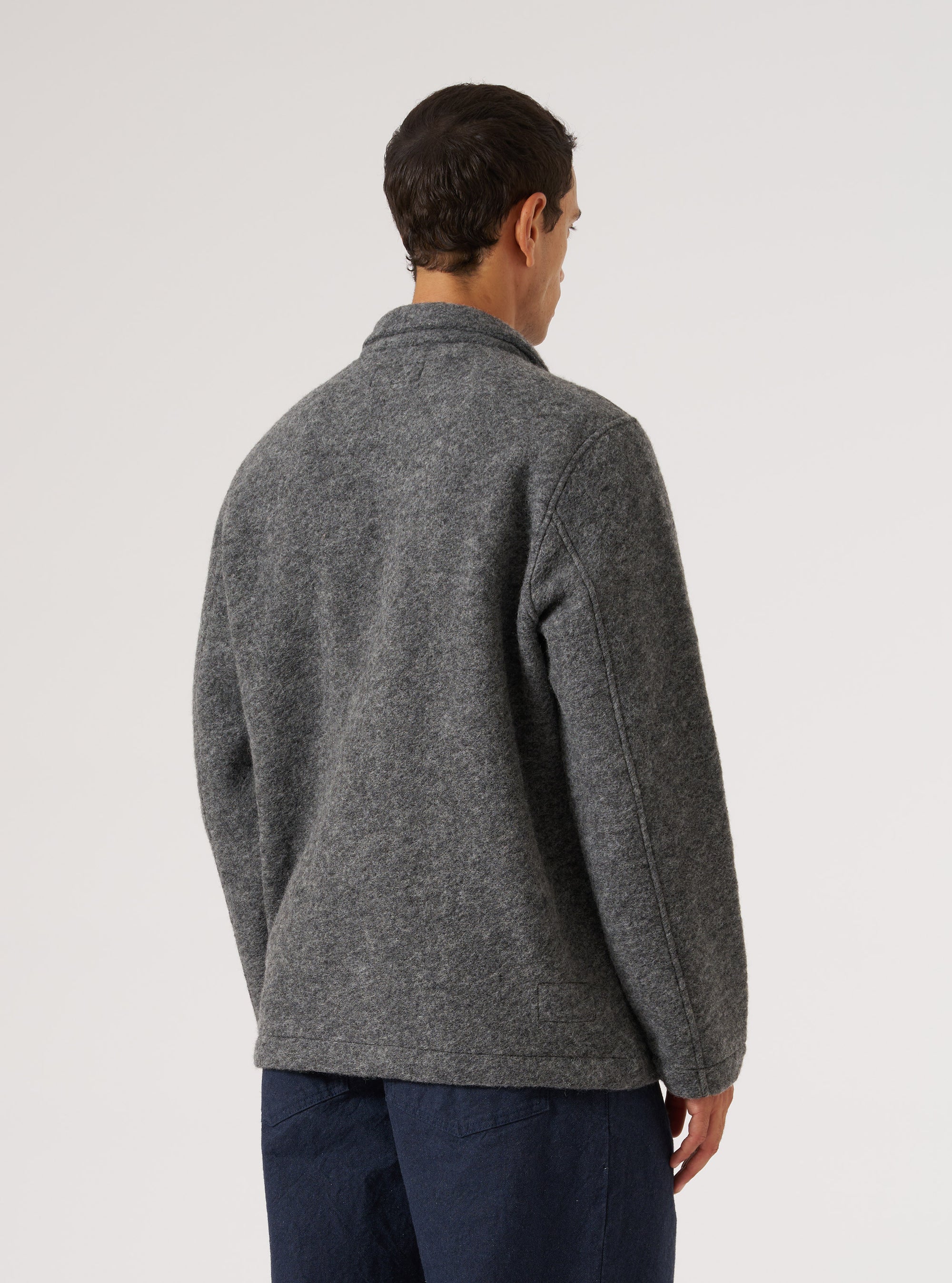 Grey Marl Wool Fleece Field Jacket