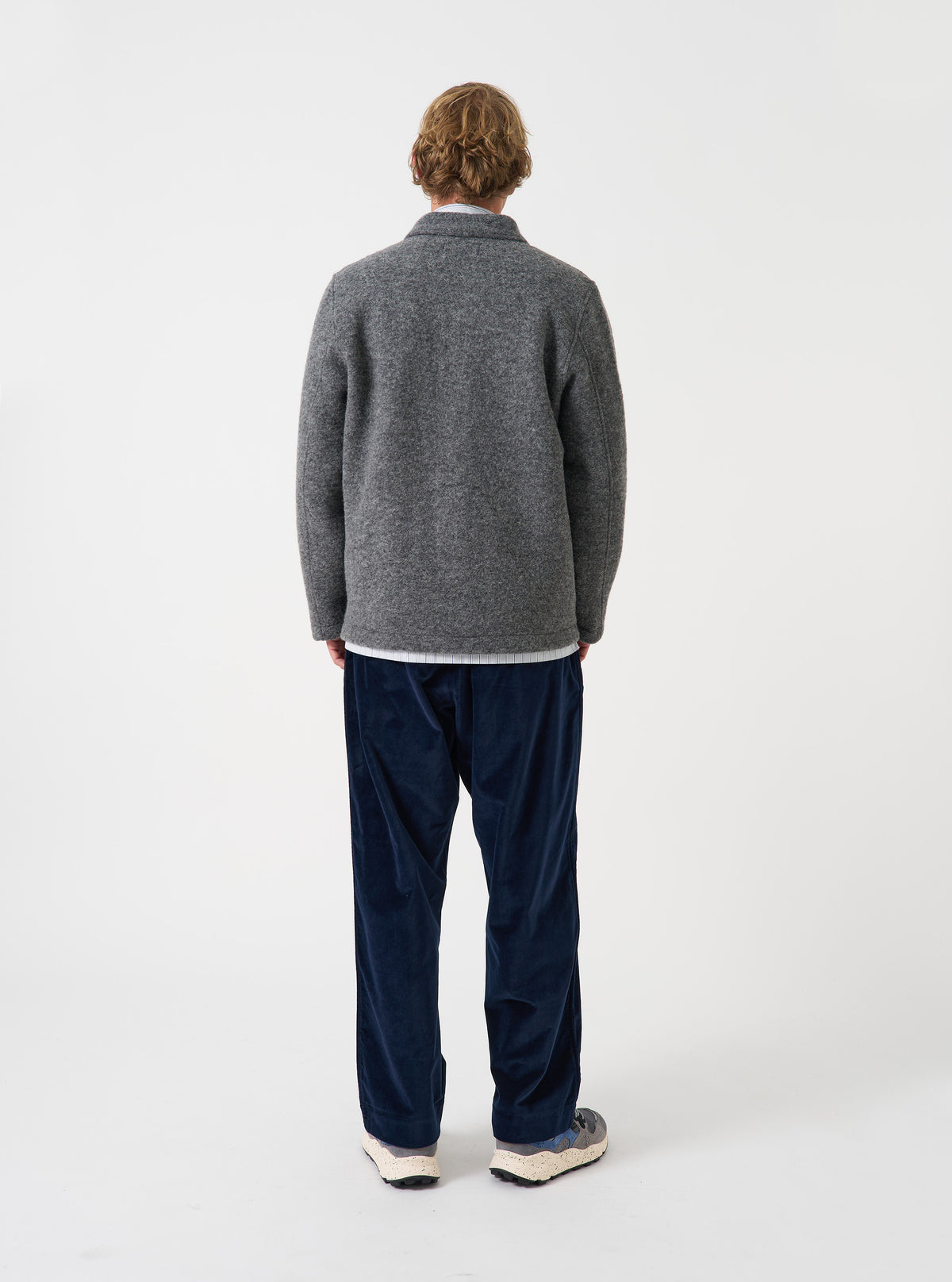 Grey Marl Wool Fleece Field Jacket