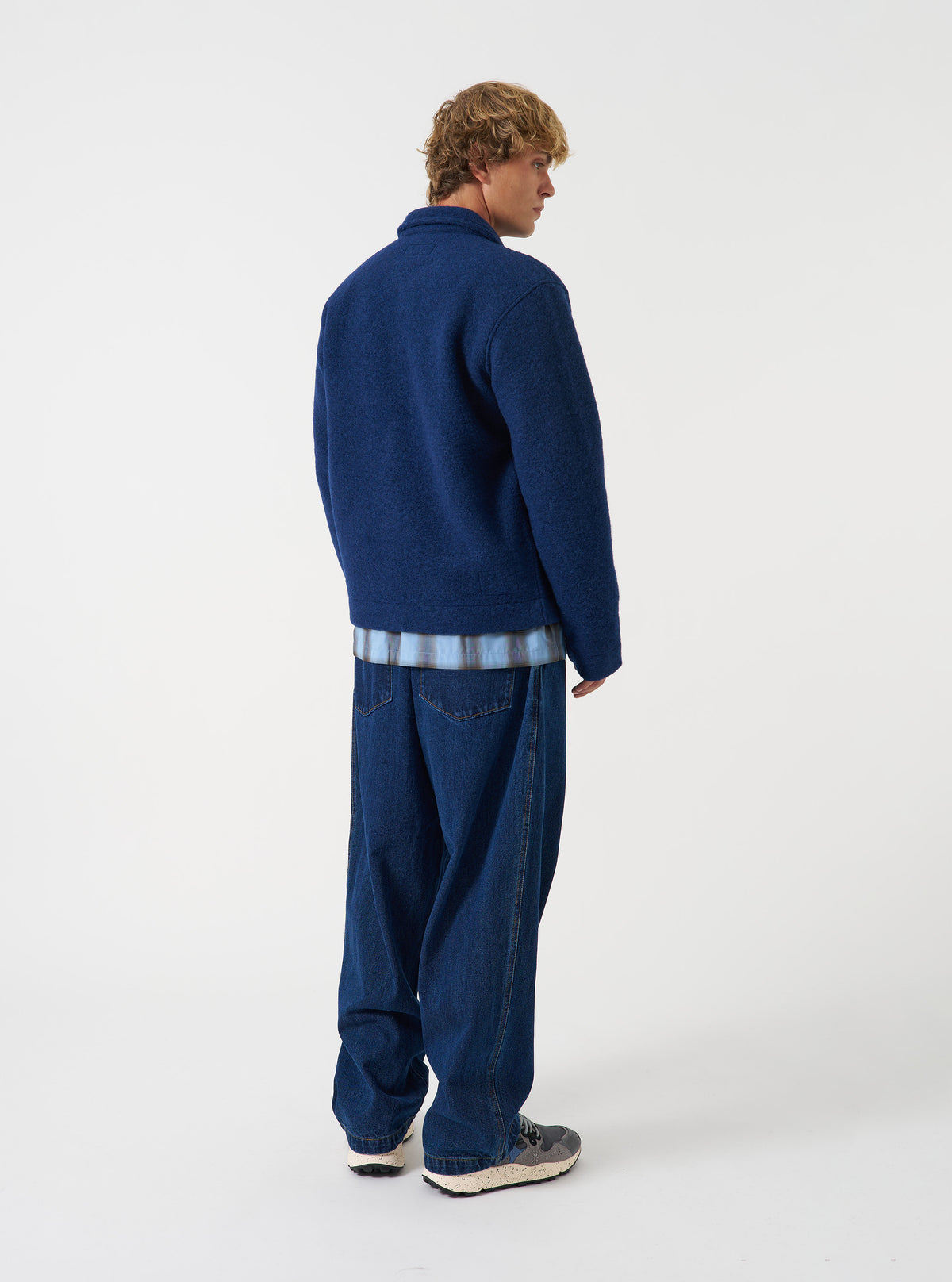 Indigo Wool Fleece Field Jacket
