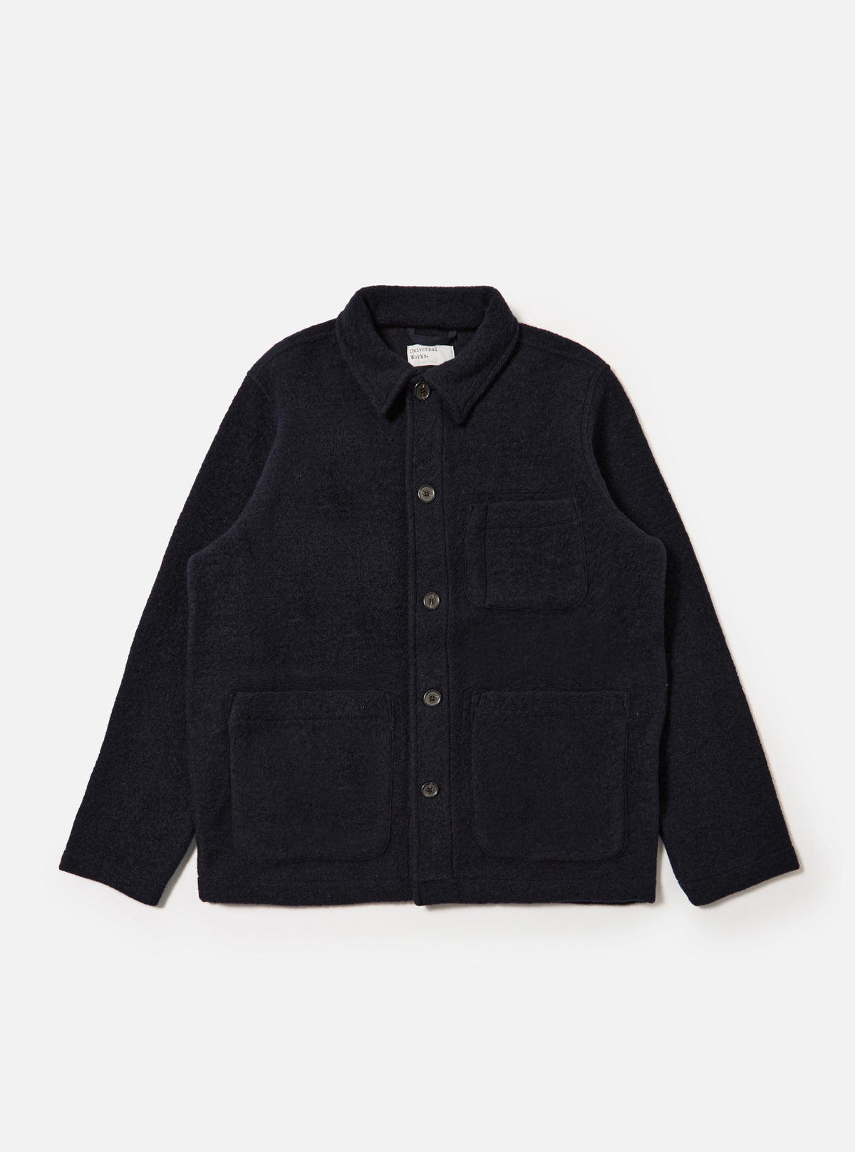 Navy Wool Fleece Field Jacket