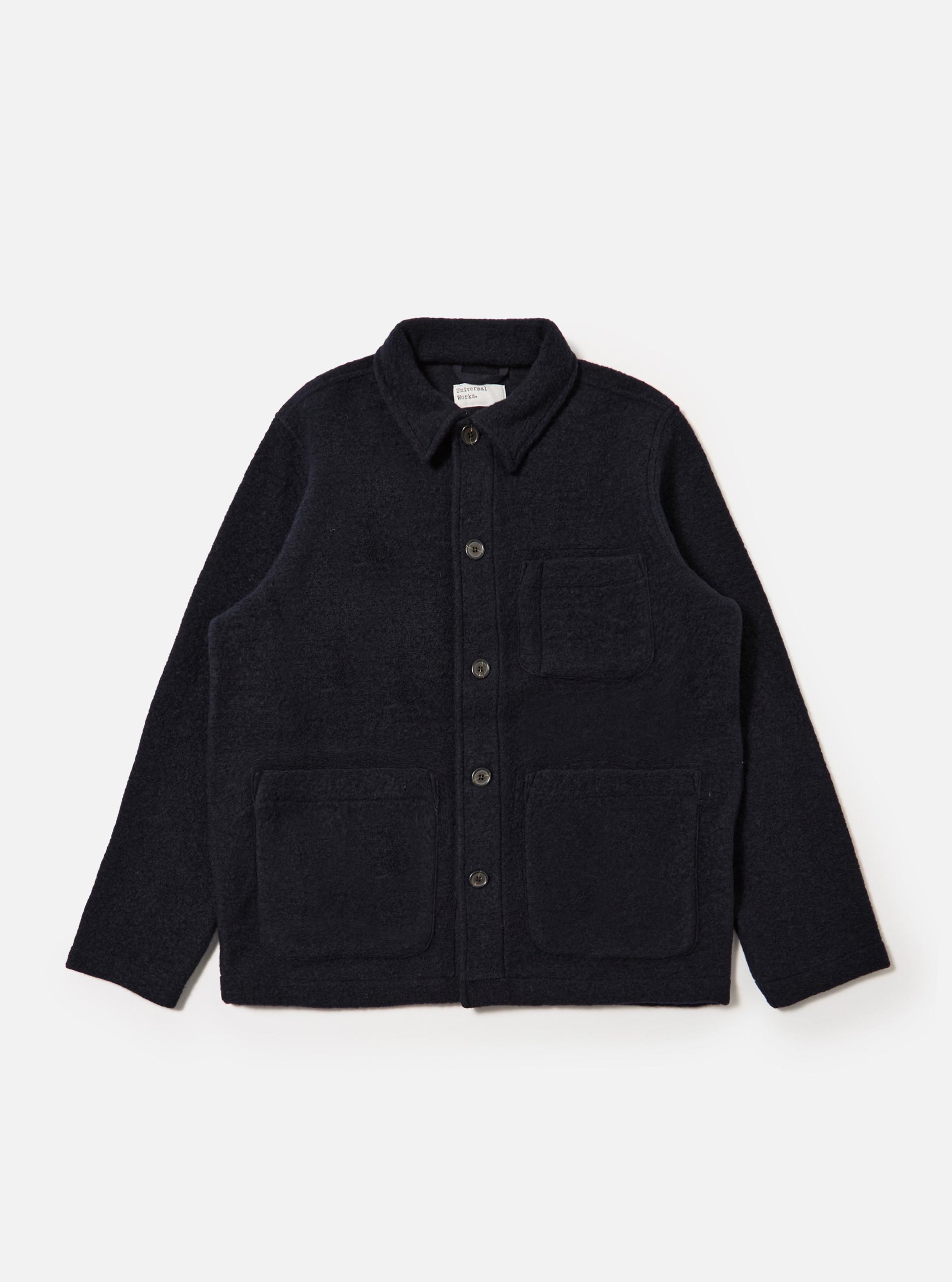 Navy Wool Fleece Field Jacket