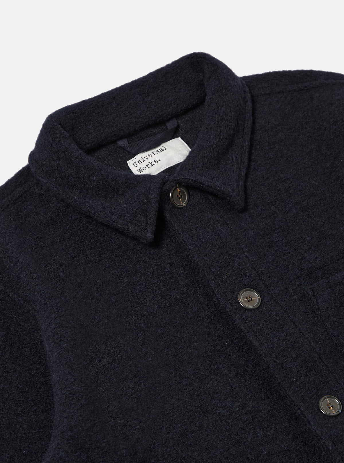 Navy Wool Fleece Field Jacket