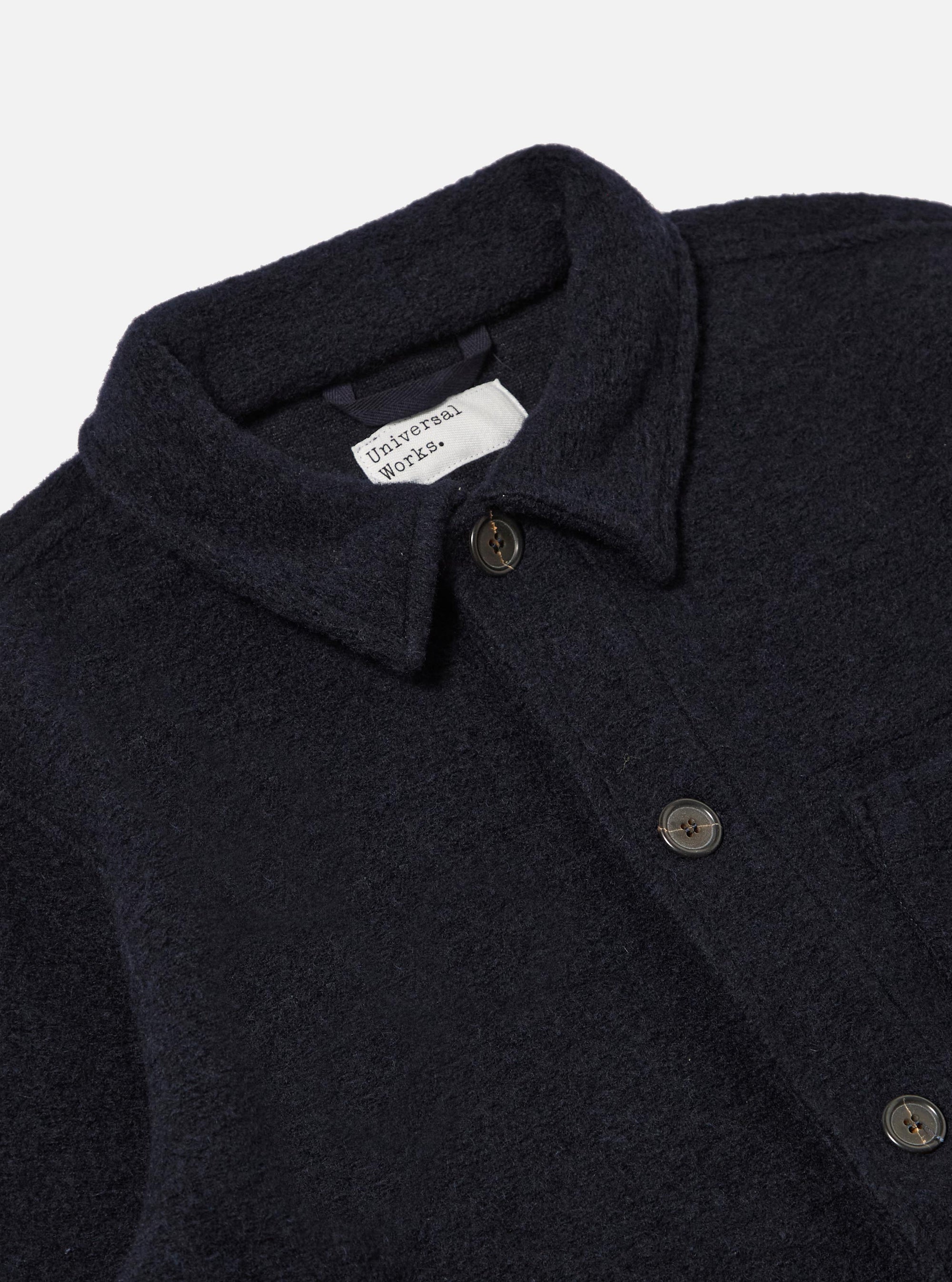 Navy Wool Fleece Field Jacket