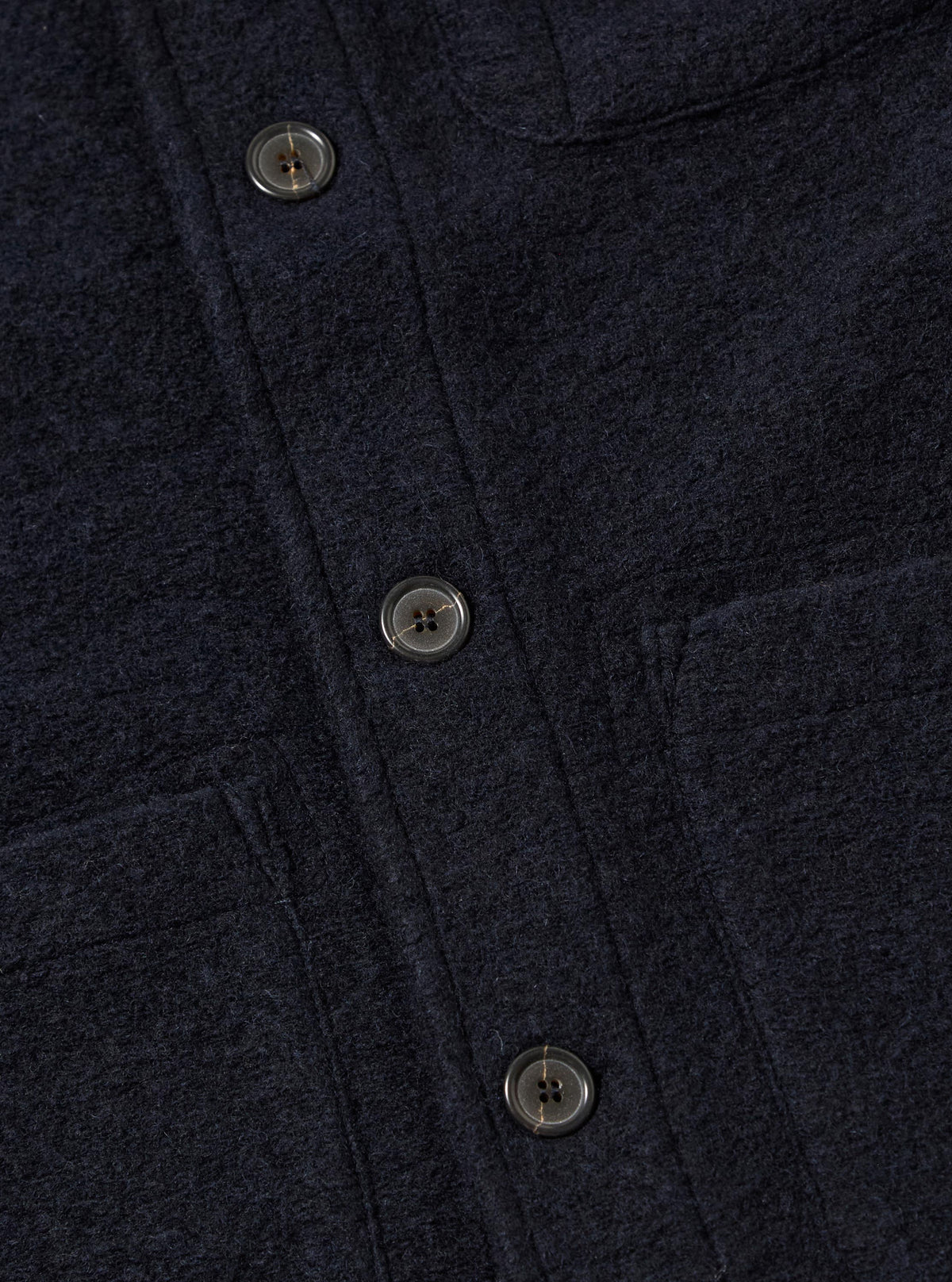 Navy Wool Fleece Field Jacket