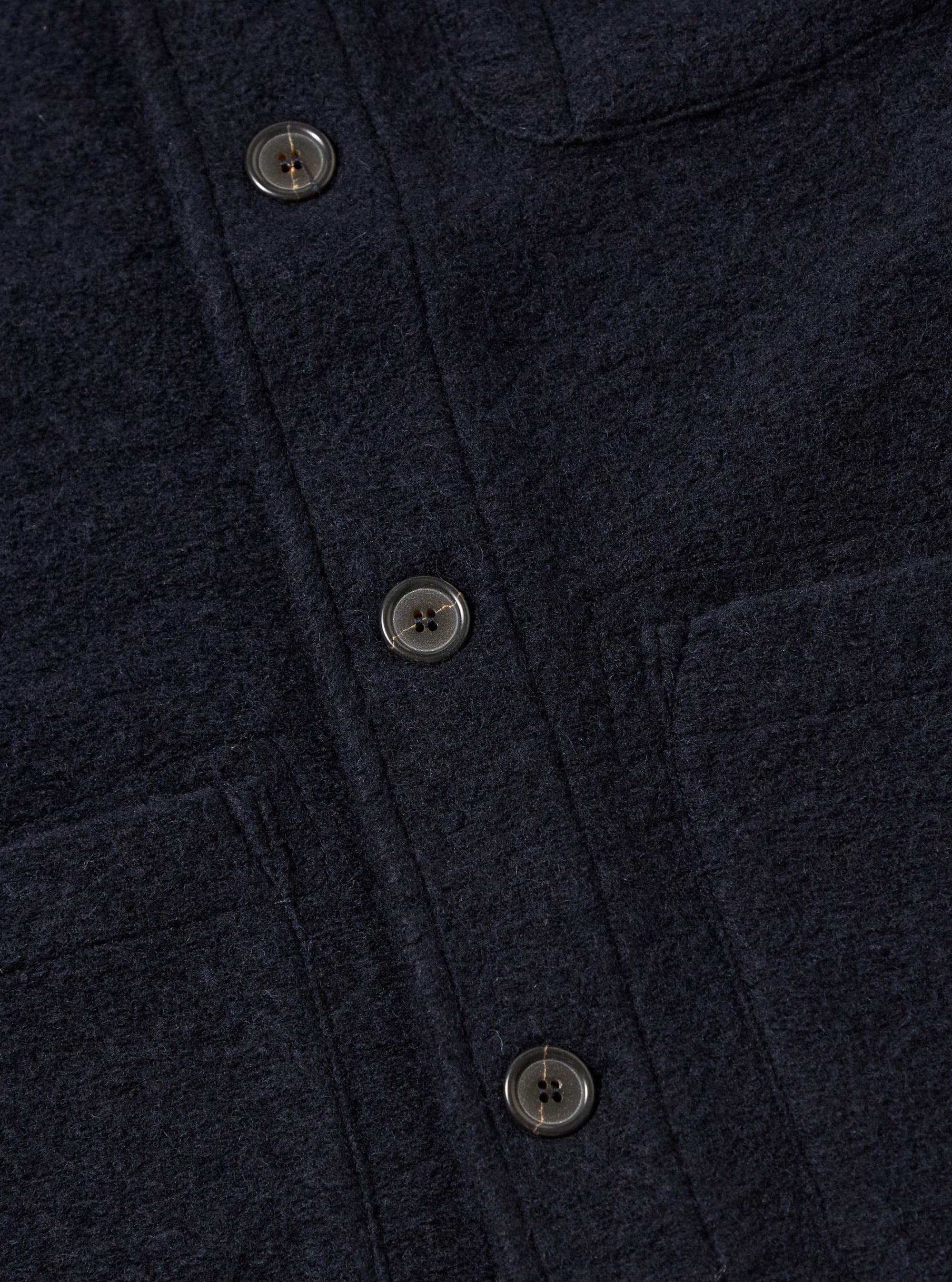Navy Wool Fleece Field Jacket