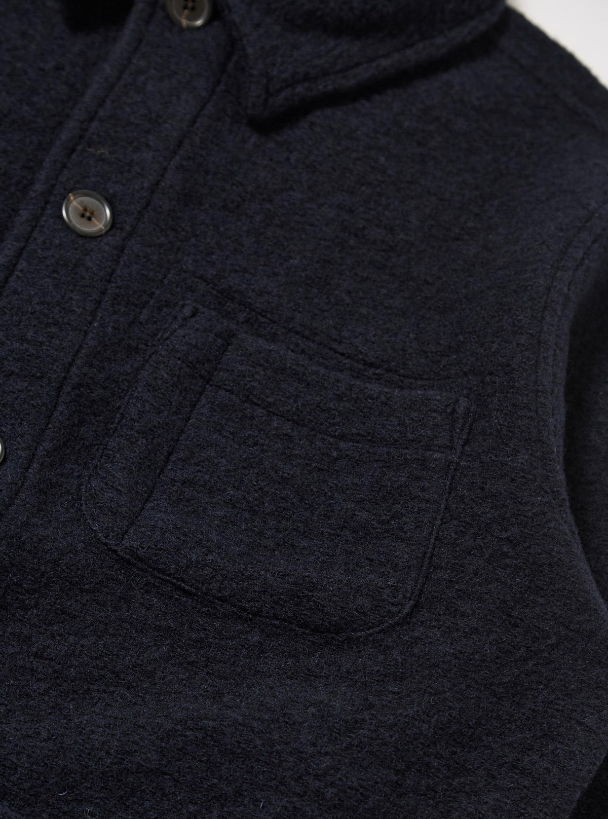 Navy Wool Fleece Field Jacket