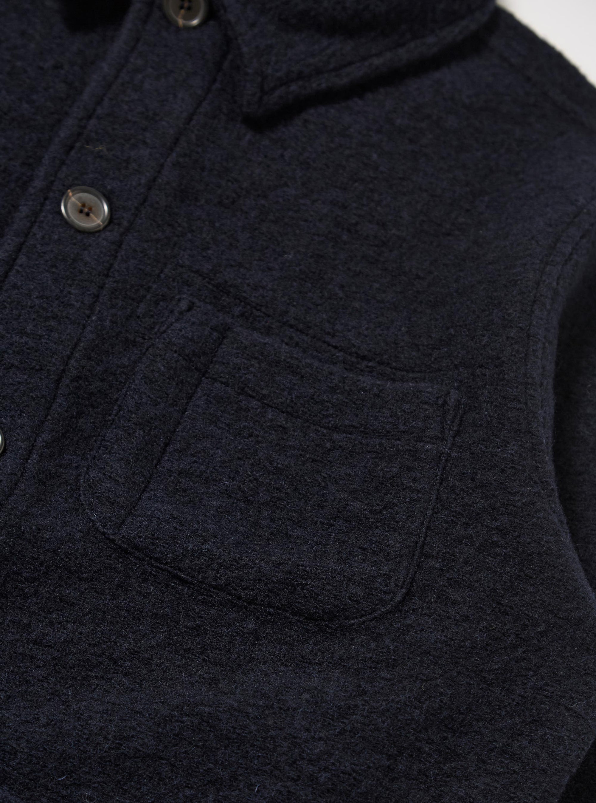 Navy Wool Fleece Field Jacket