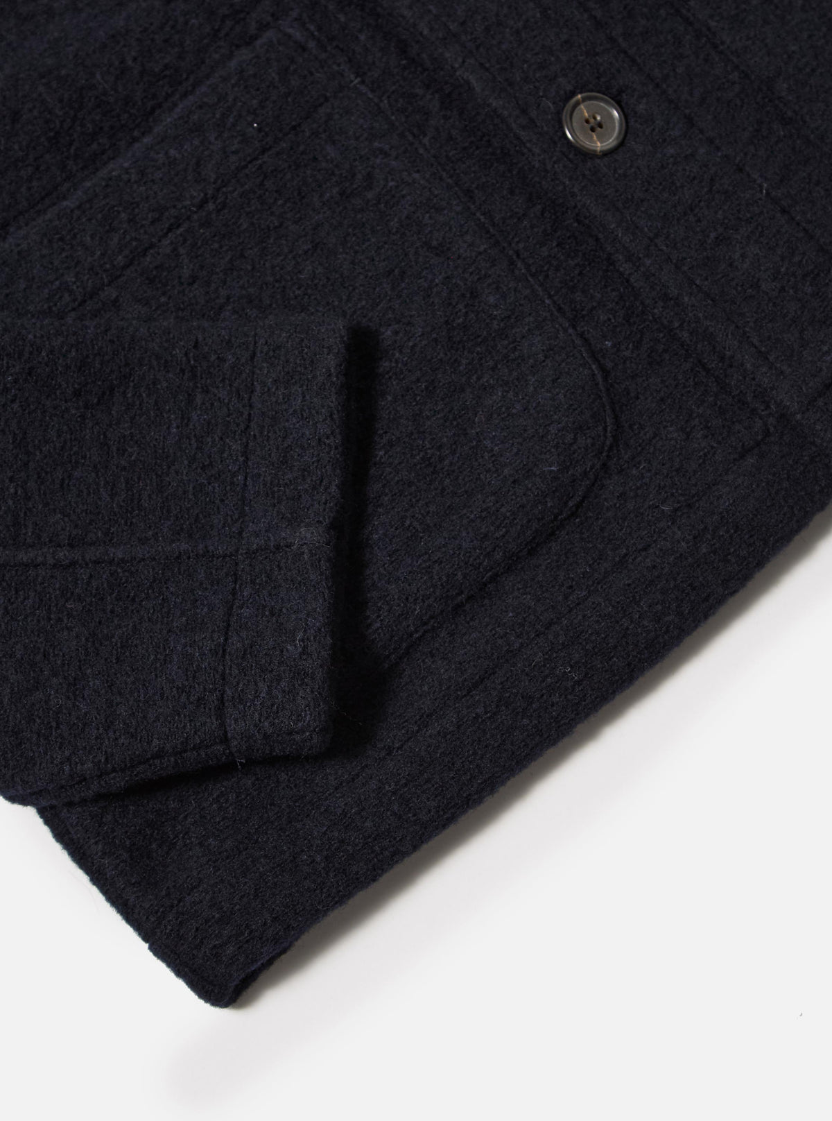 Navy Wool Fleece Field Jacket
