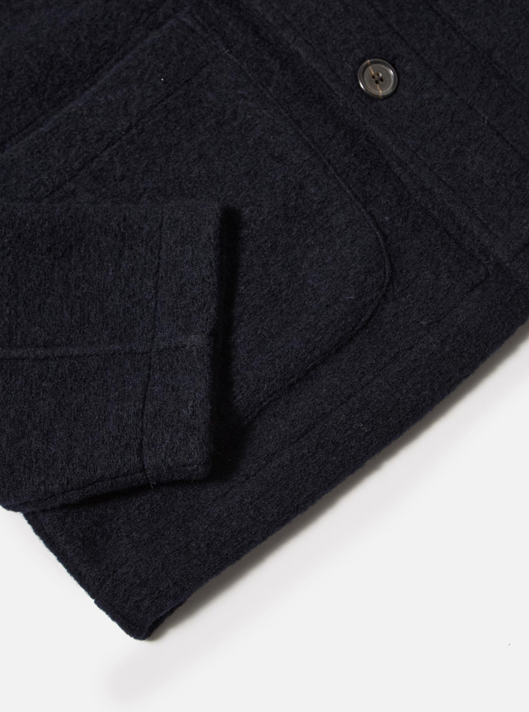 Navy Wool Fleece Field Jacket