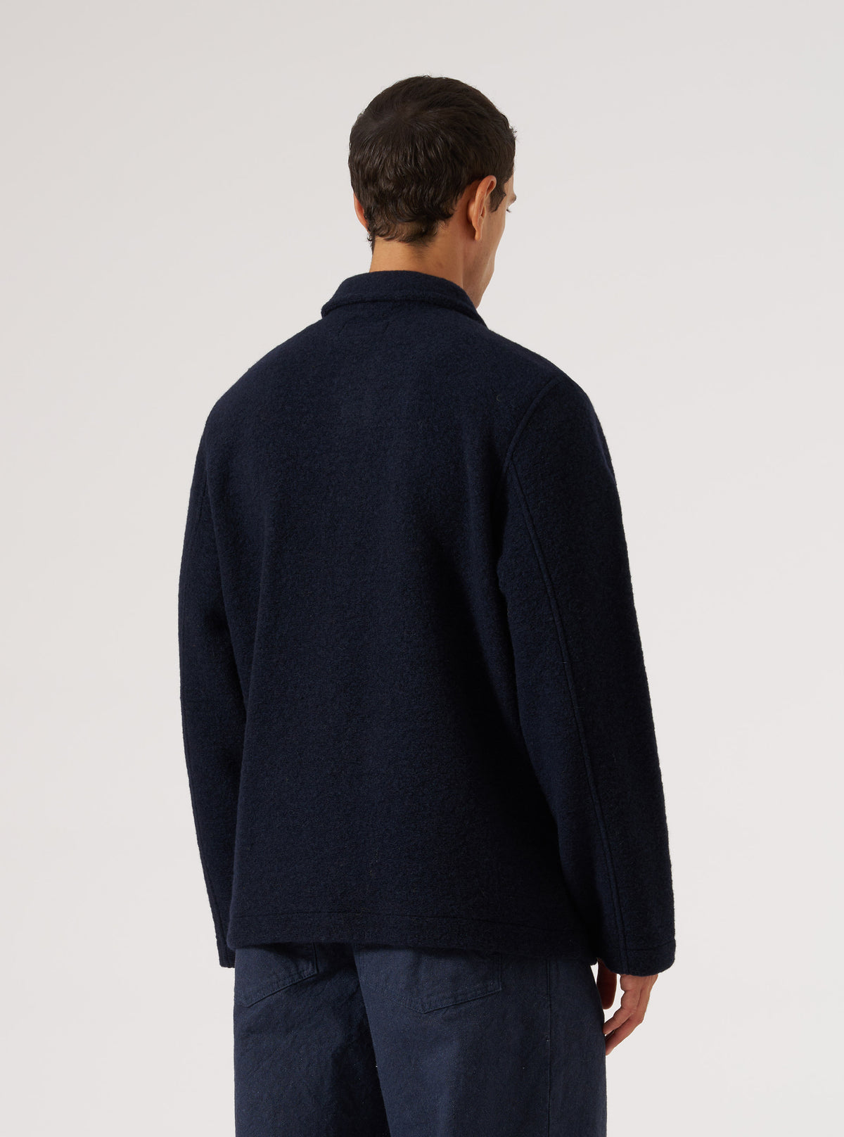Navy Wool Fleece Field Jacket