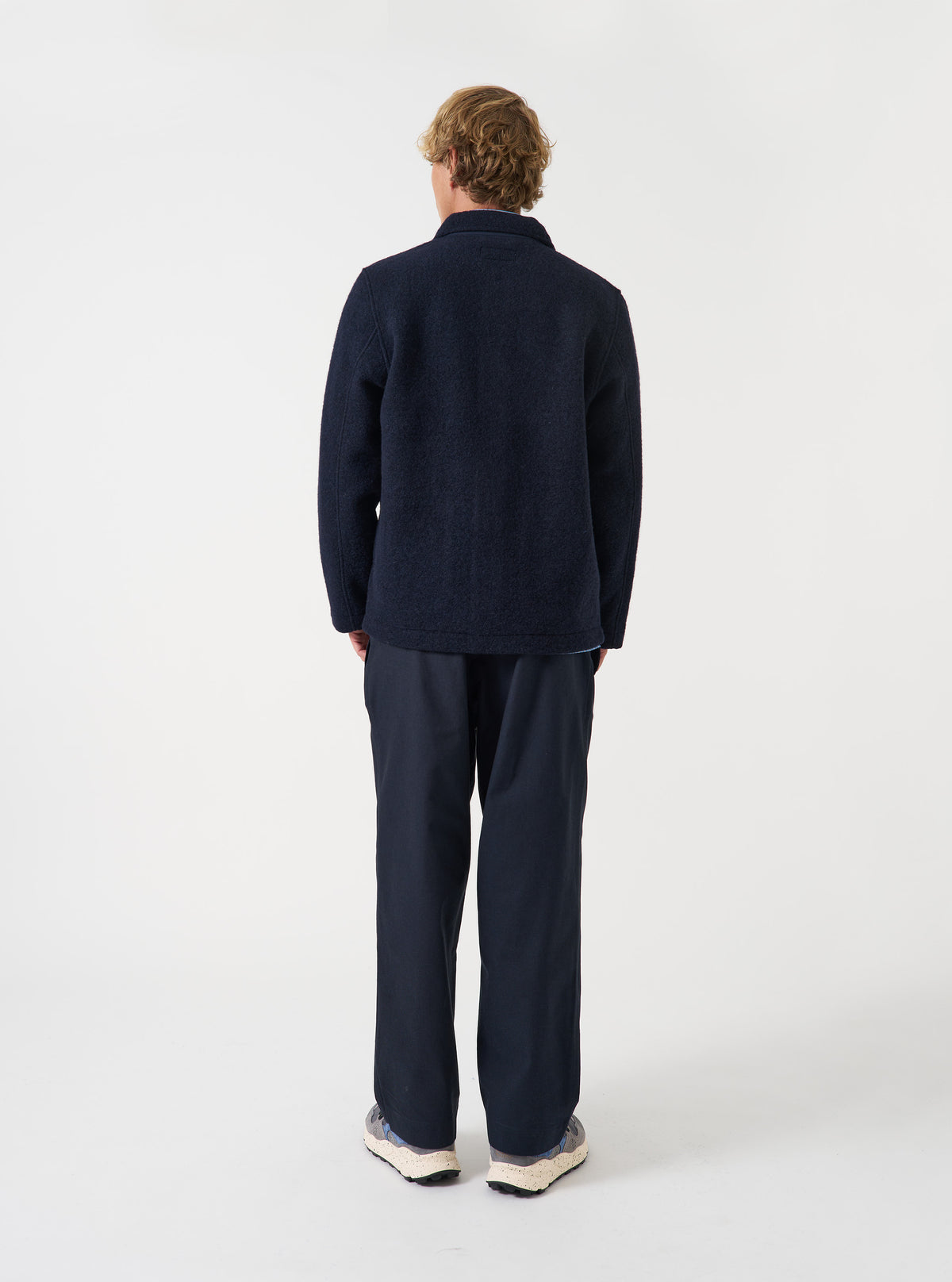 Navy Wool Fleece Field Jacket