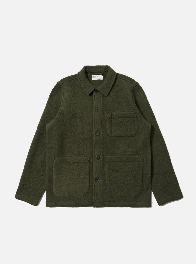 Olive Wool Fleece Field Jacket