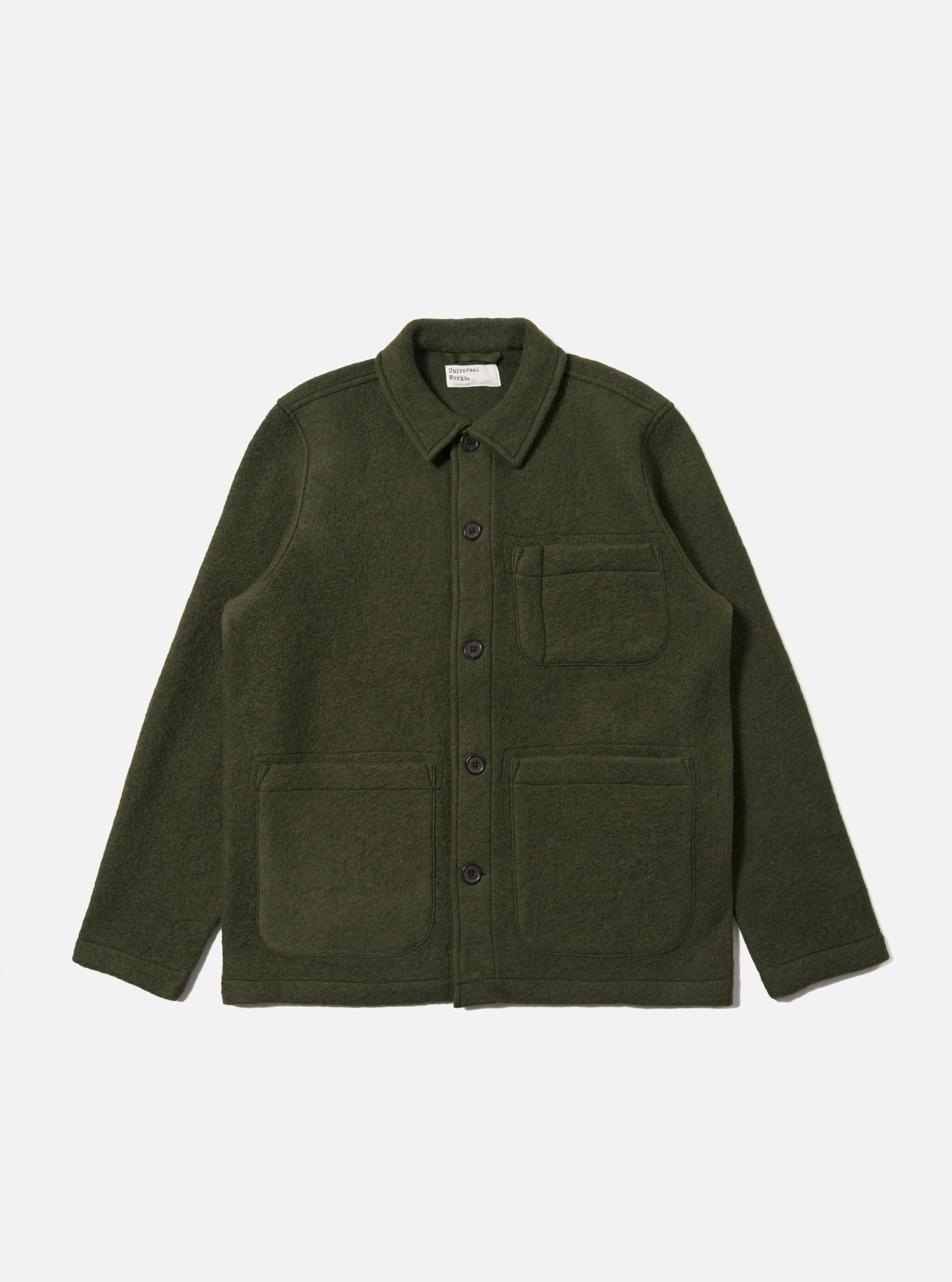 Olive Wool Fleece Field Jacket
