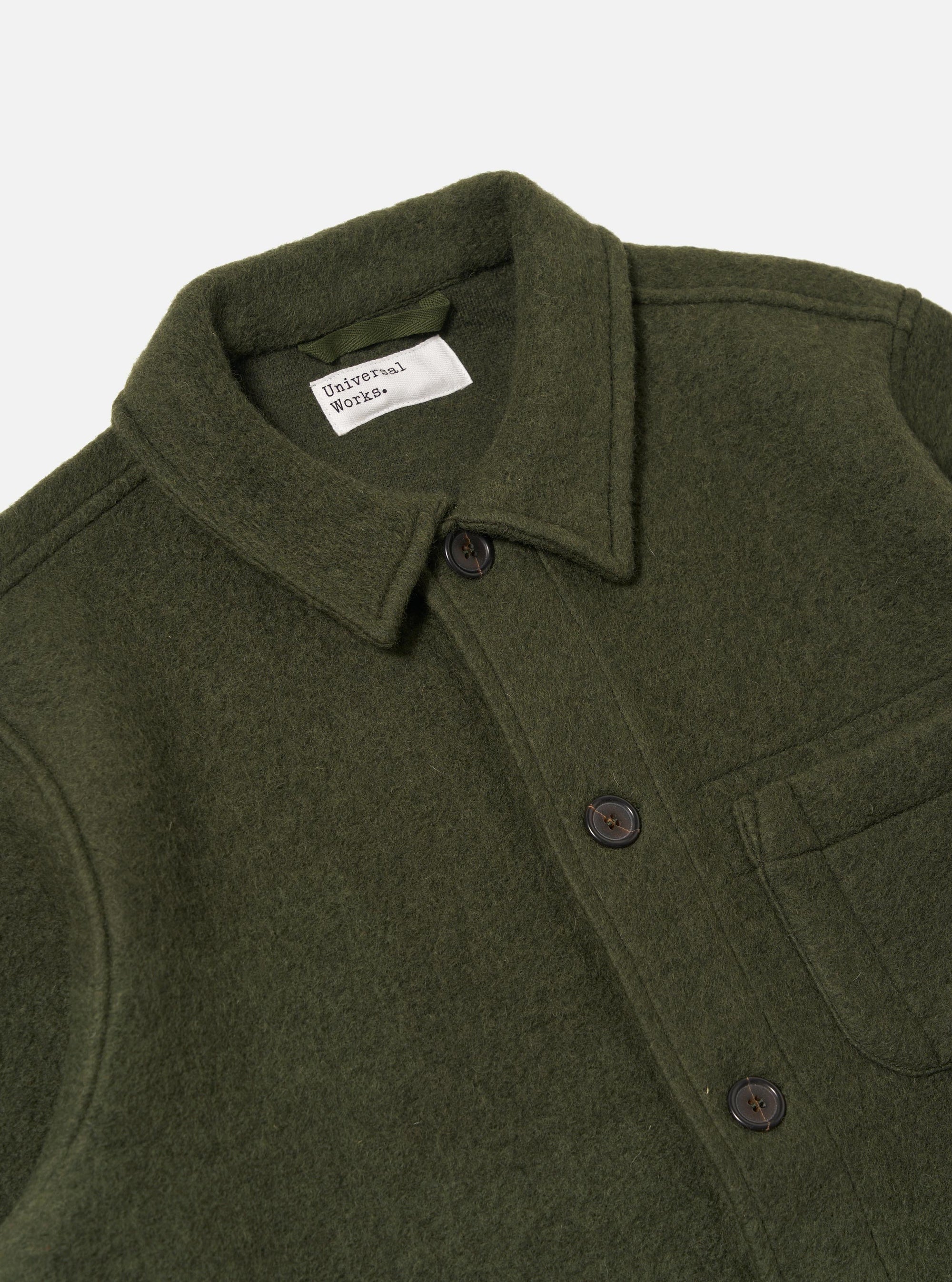 Olive Wool Fleece Field Jacket