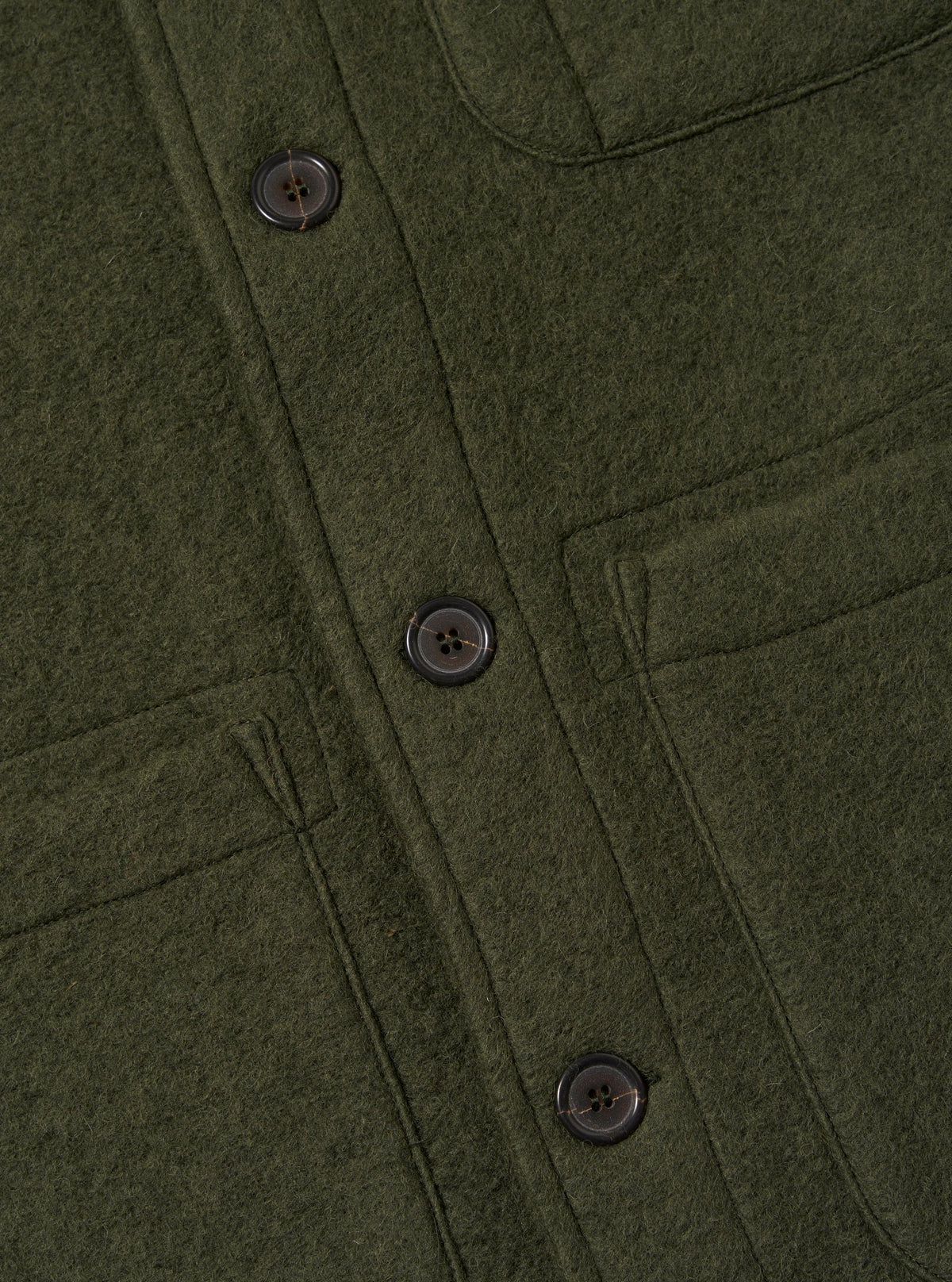 Olive Wool Fleece Field Jacket