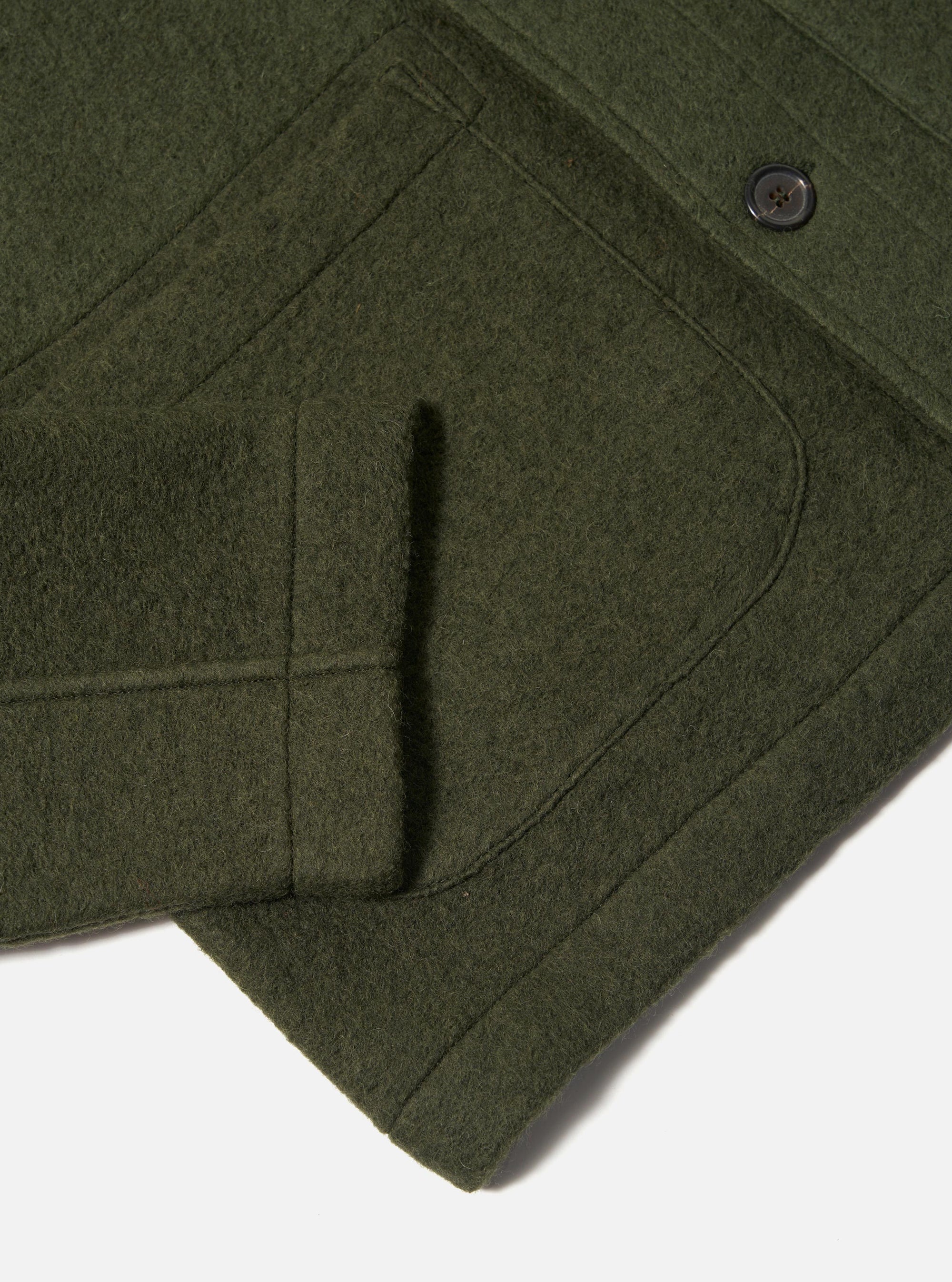 Olive Wool Fleece Field Jacket