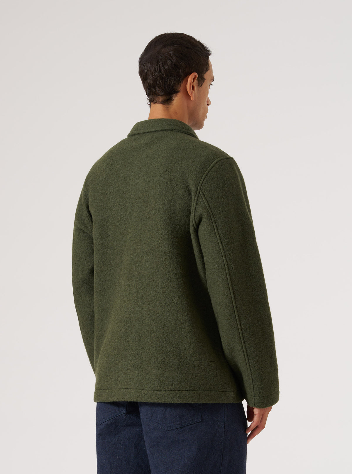 Olive Wool Fleece Field Jacket