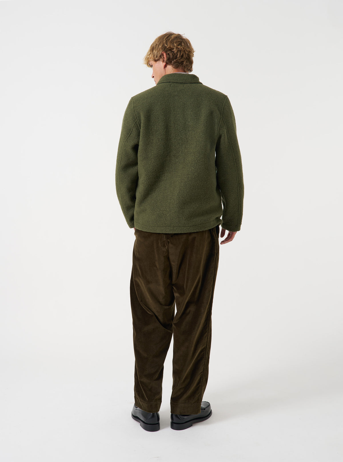 Olive Wool Fleece Field Jacket