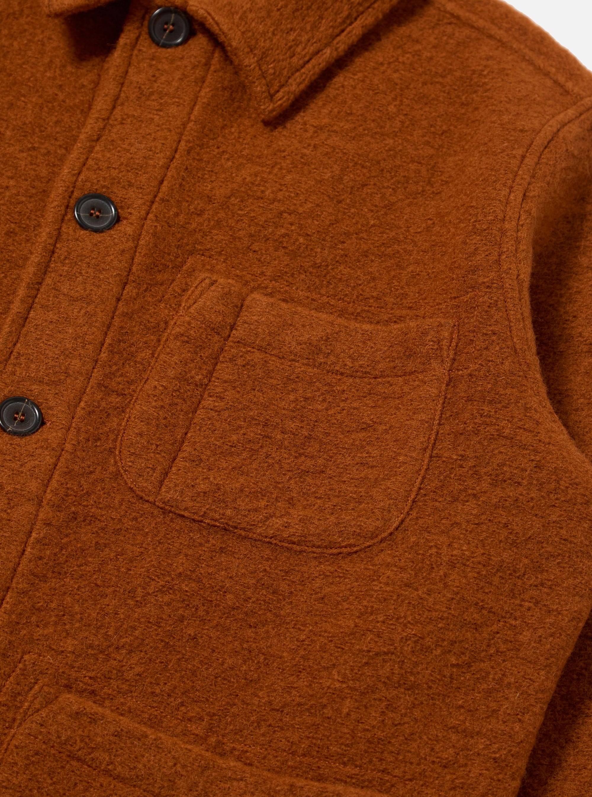 Rust Wool Fleece Field Jacket