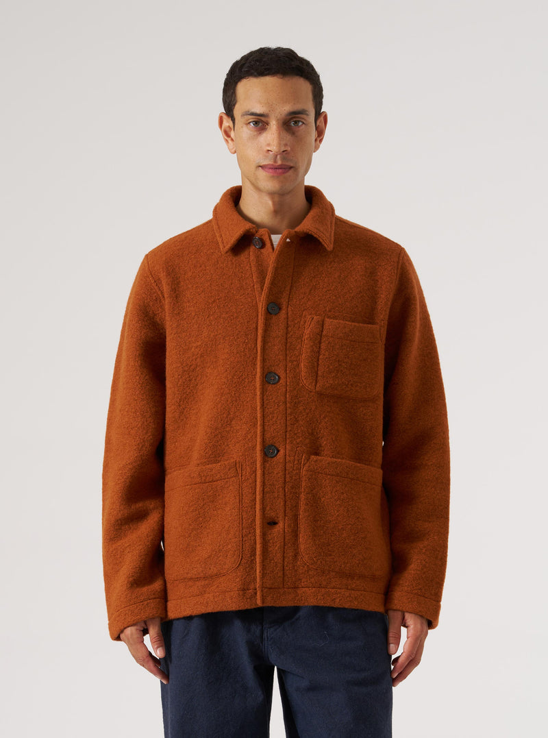 Rust Wool Fleece Field Jacket