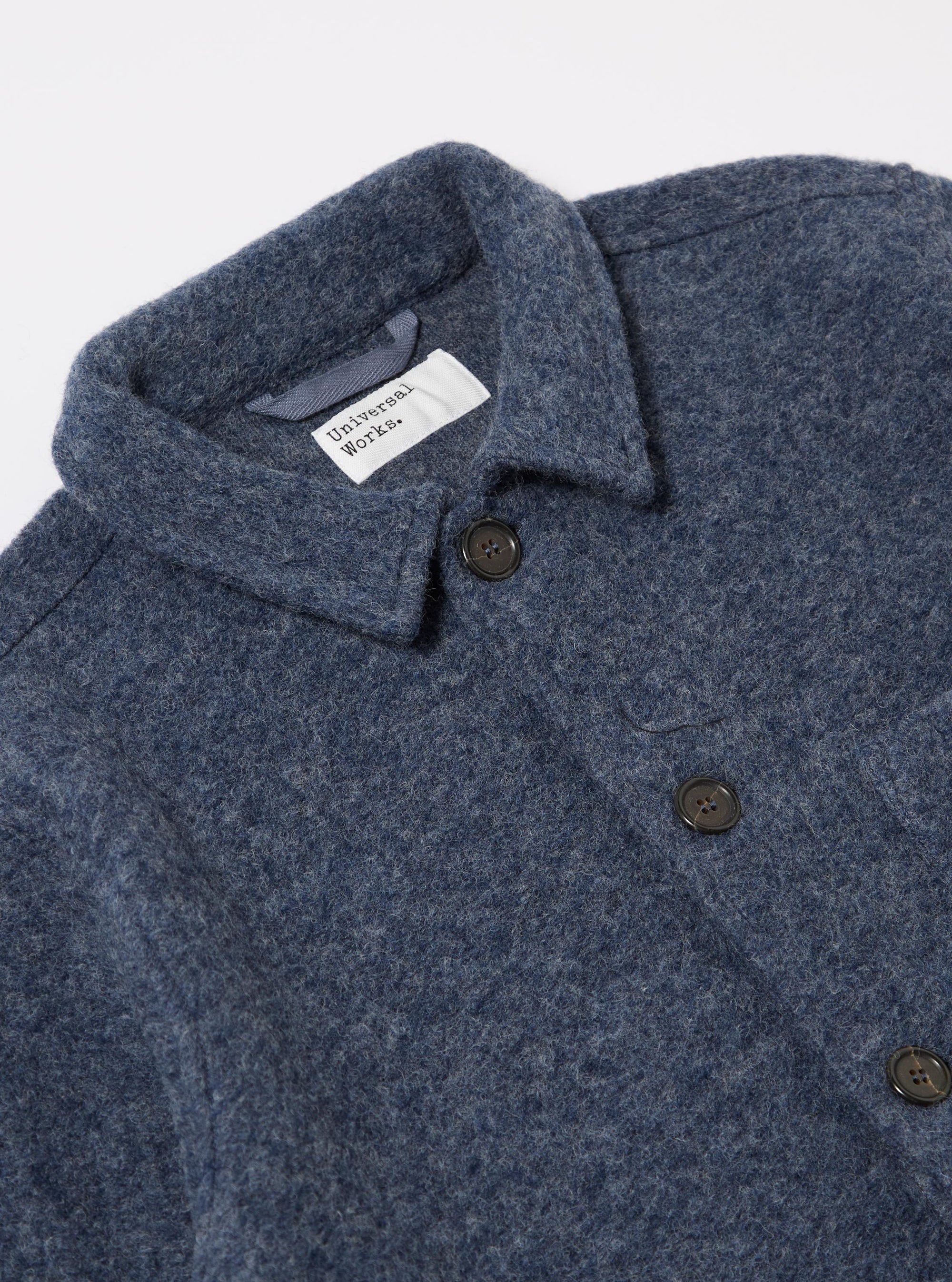 Slate Blue Wool Fleece Field Jacket