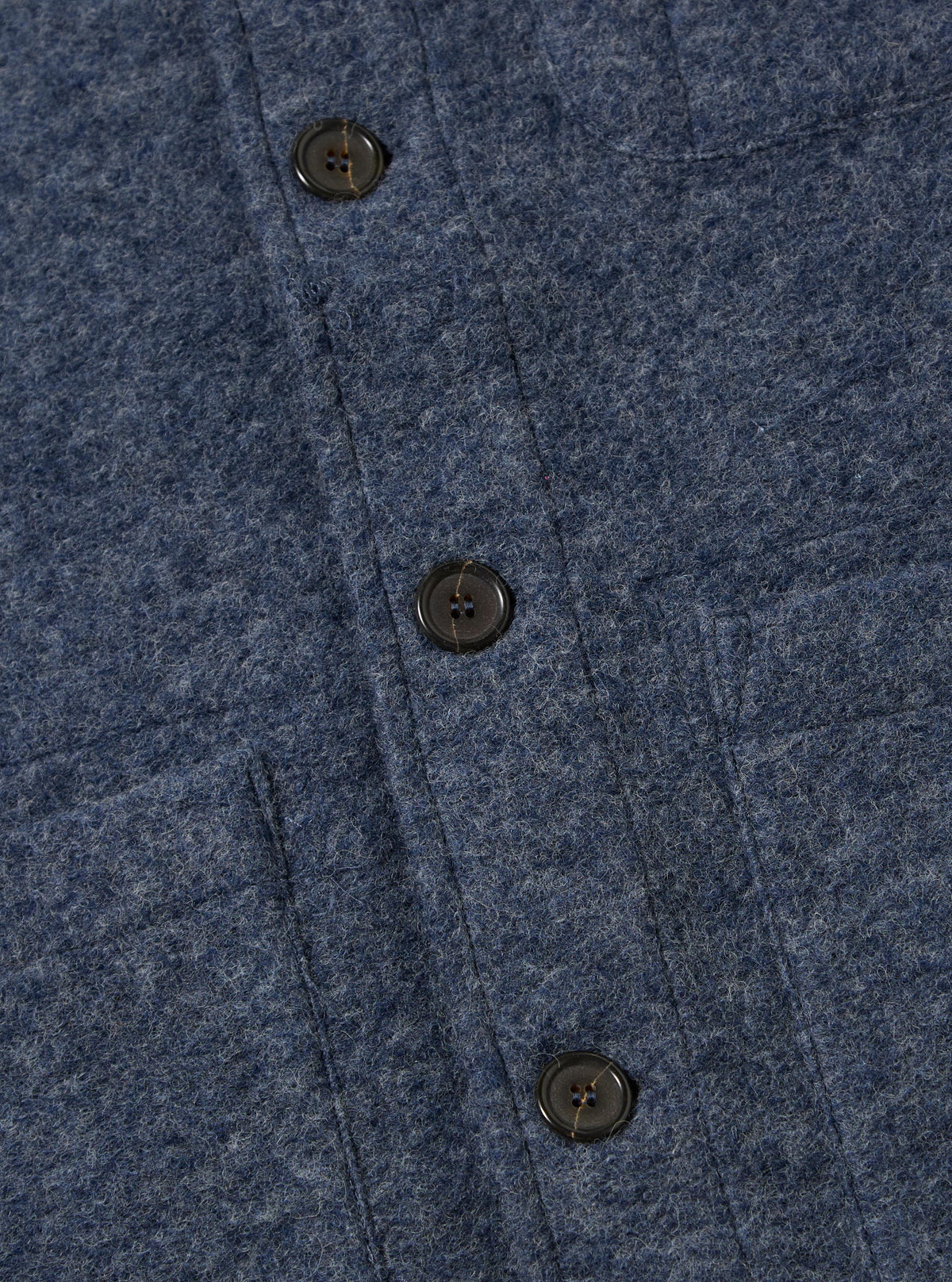 Slate Blue Wool Fleece Field Jacket