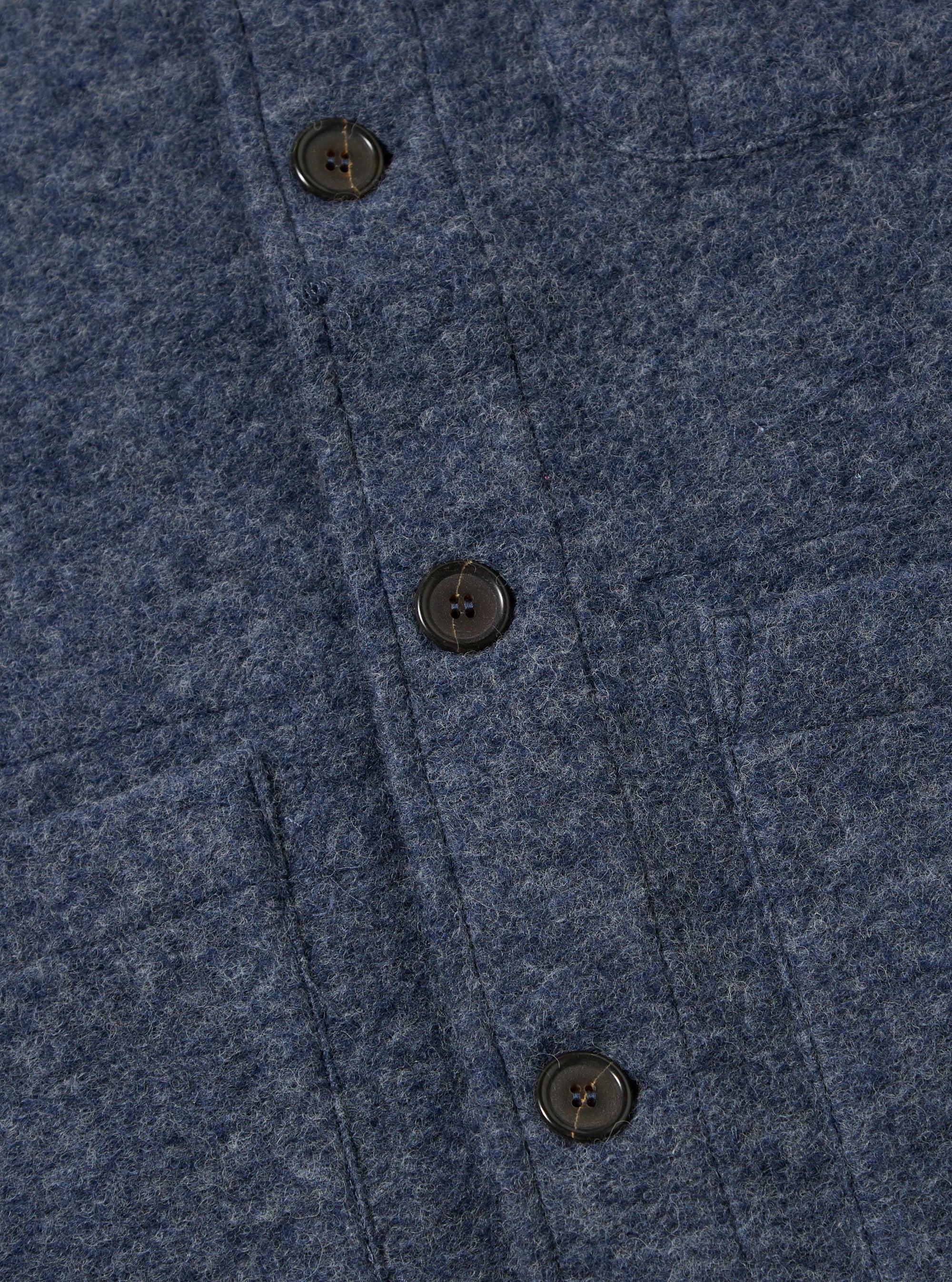 Slate Blue Wool Fleece Field Jacket
