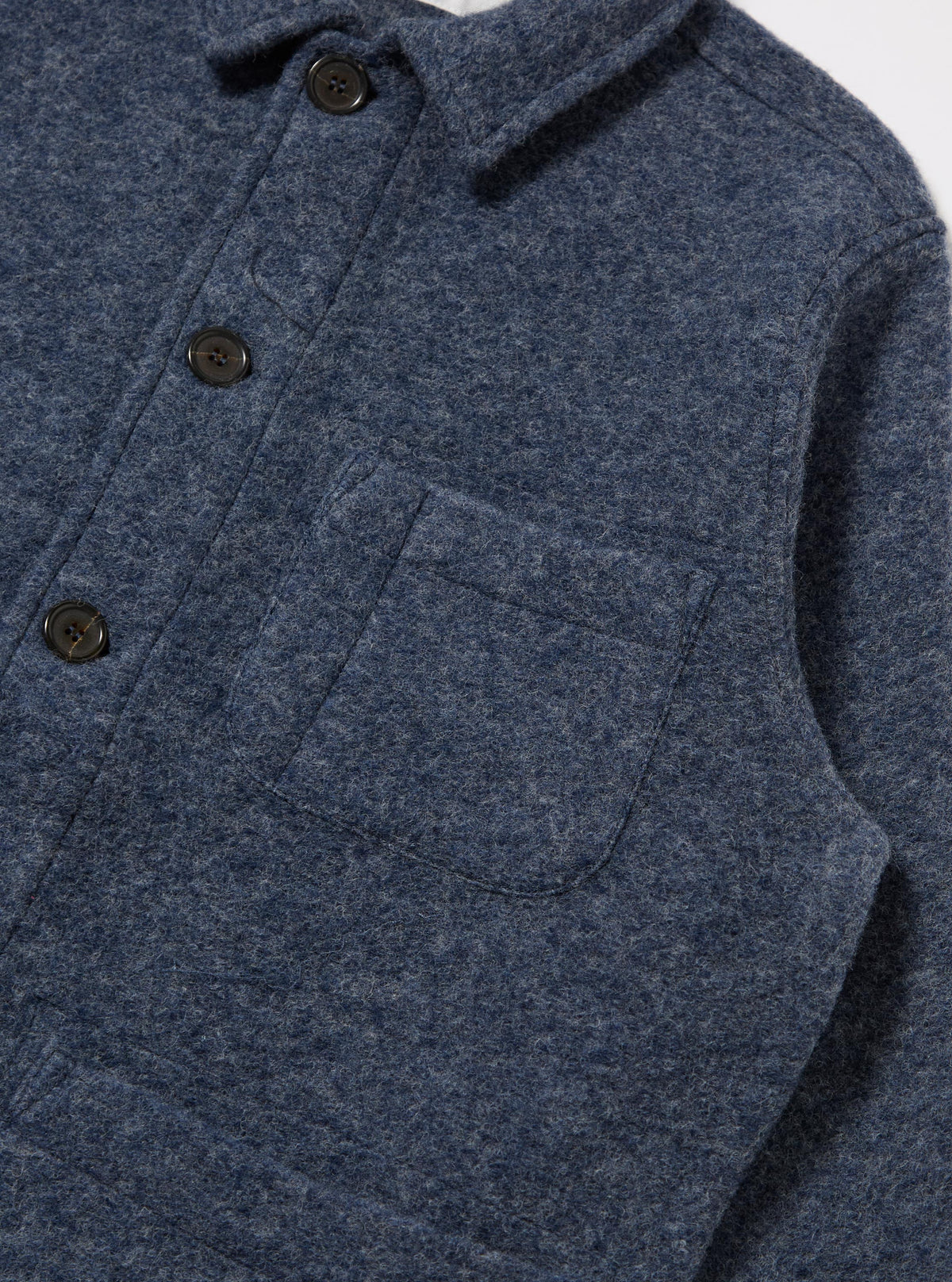 Slate Blue Wool Fleece Field Jacket