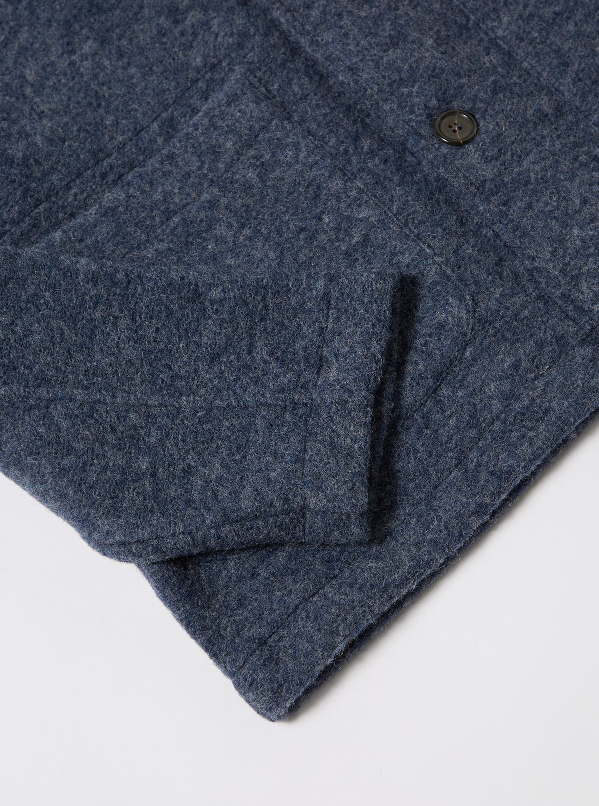 Slate Blue Wool Fleece Field Jacket