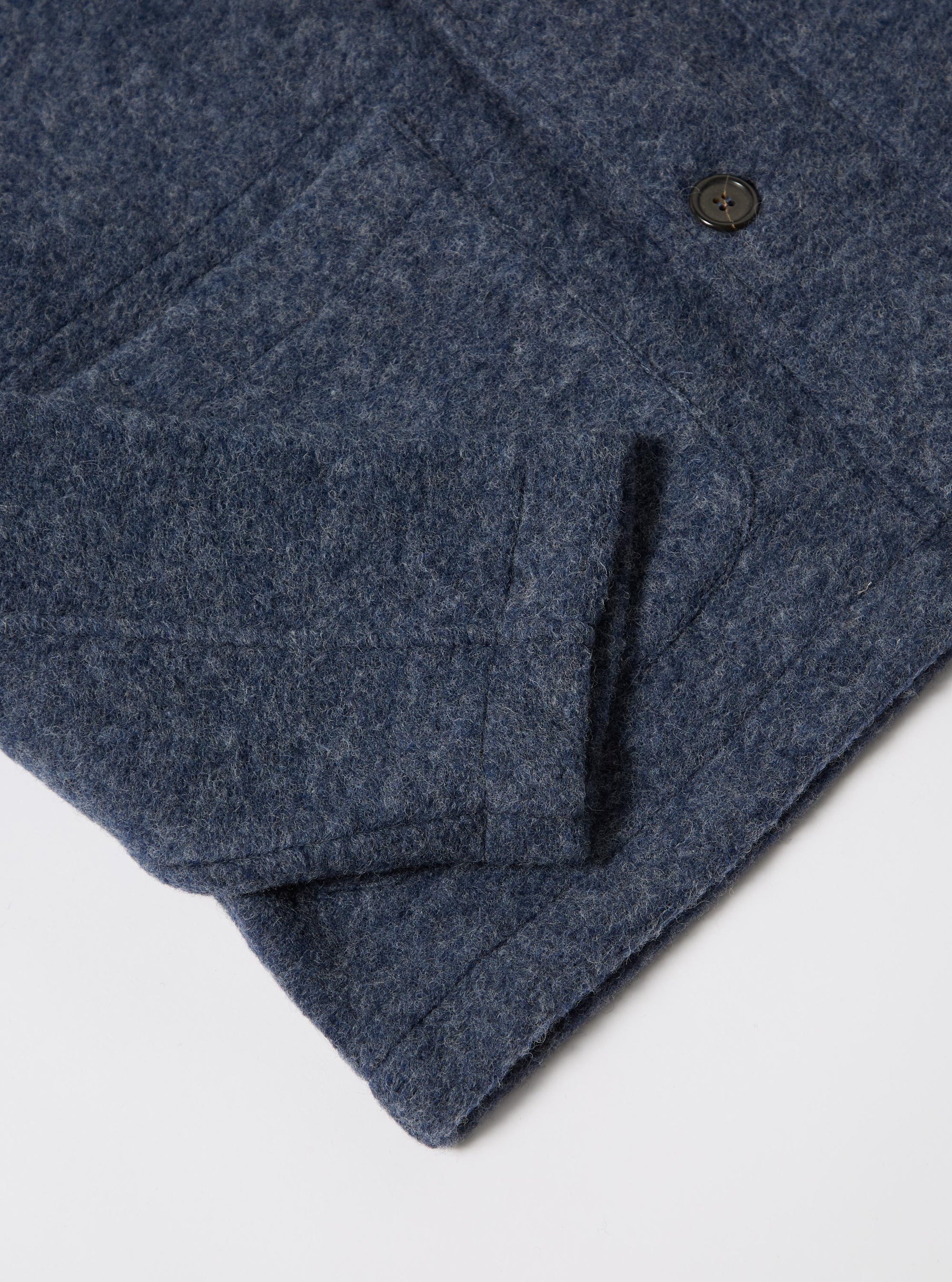 Slate Blue Wool Fleece Field Jacket