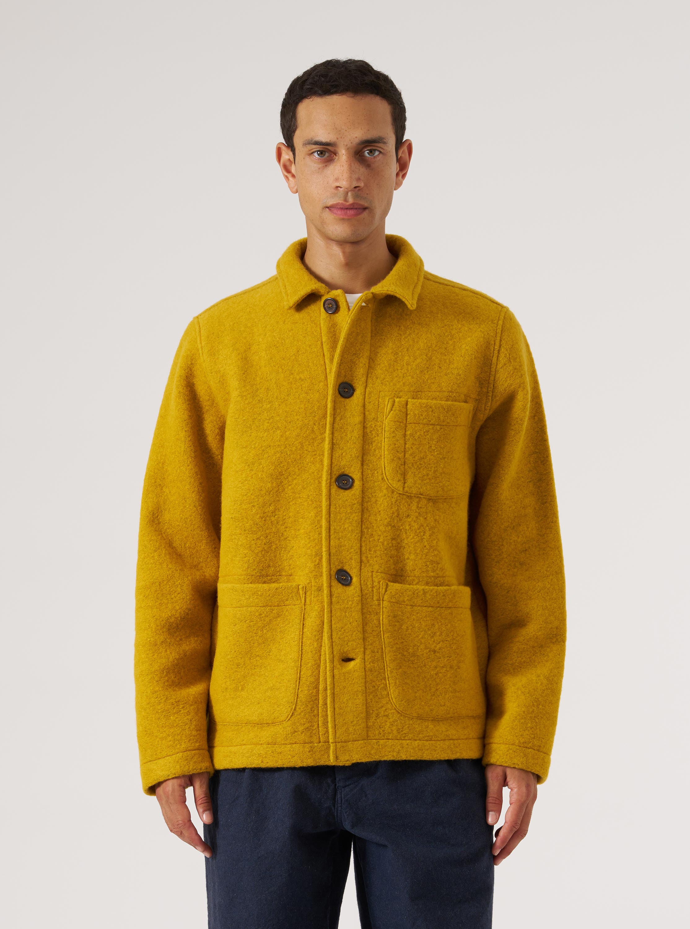 Men's Yellow Wool Fleece Field Jacket – Universal Works