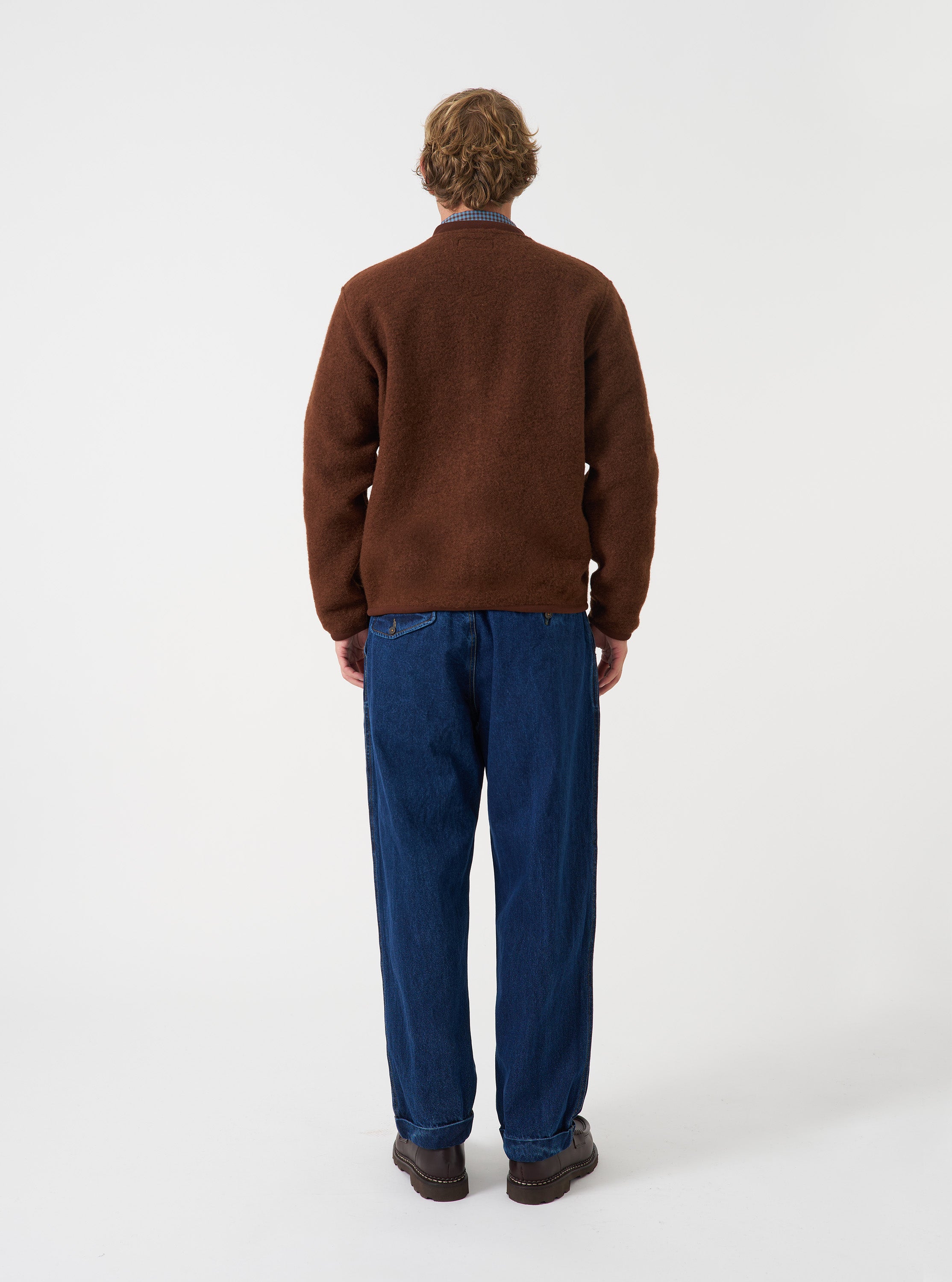 Men's Cacao Wool Fleece Zip Bomber Jacket – Universal Works