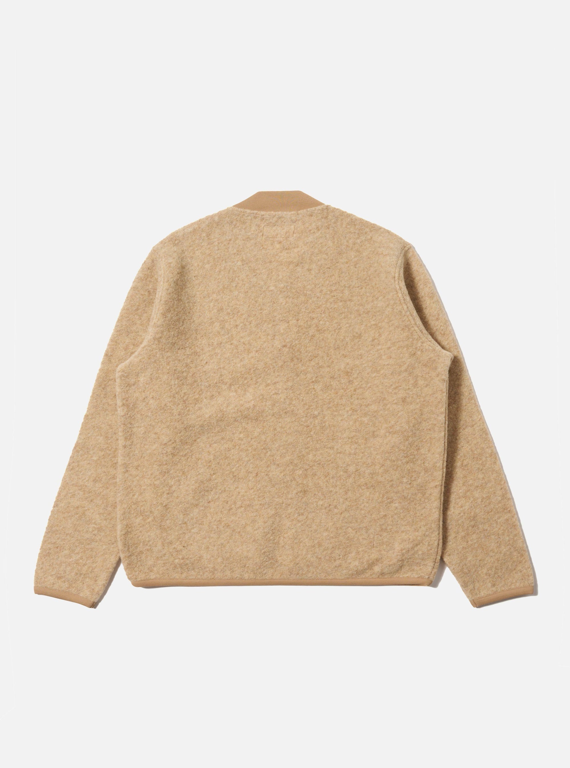 Fawn Wool Fleece Zip Bomber