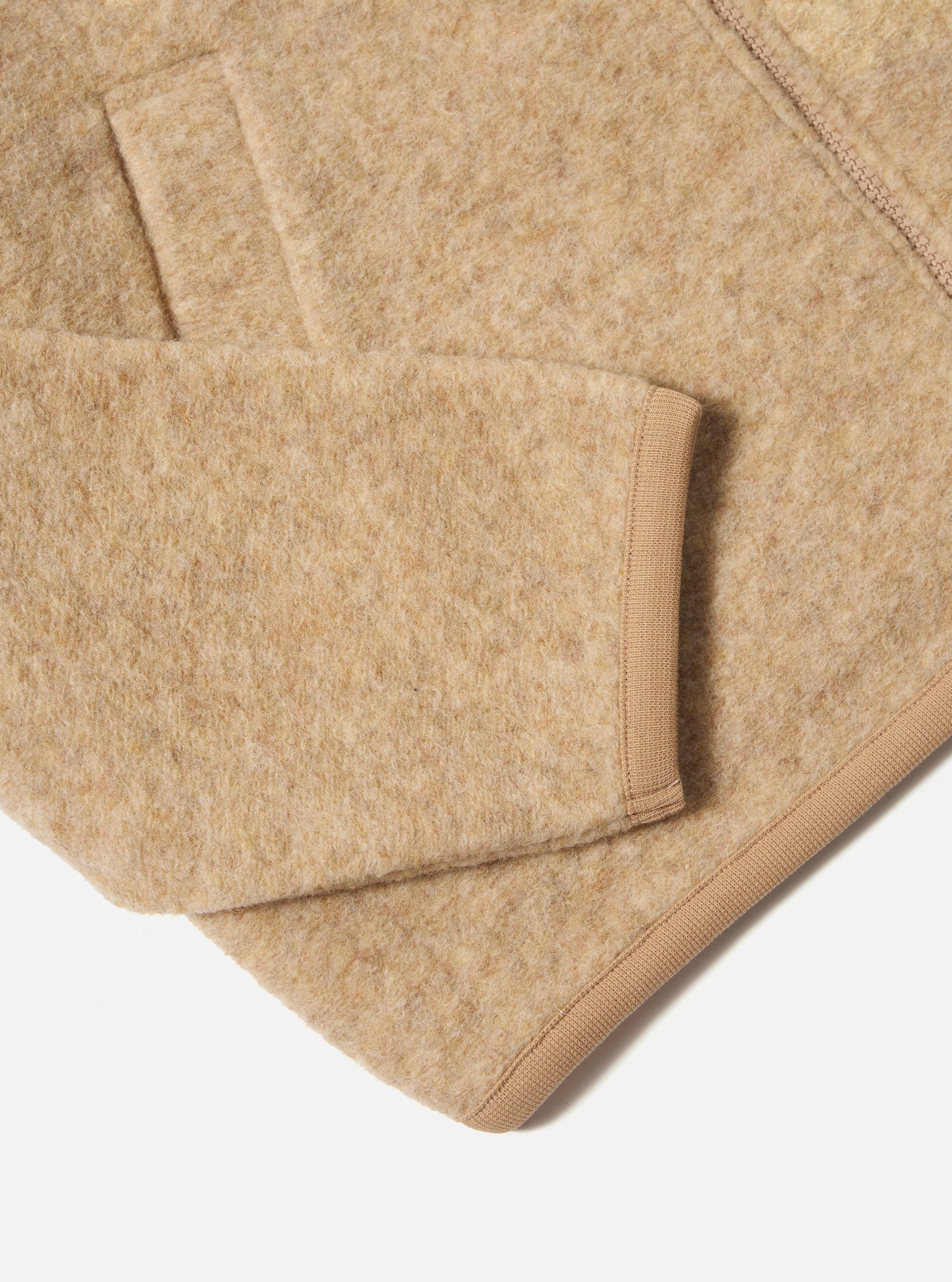 Fawn Wool Fleece Zip Bomber