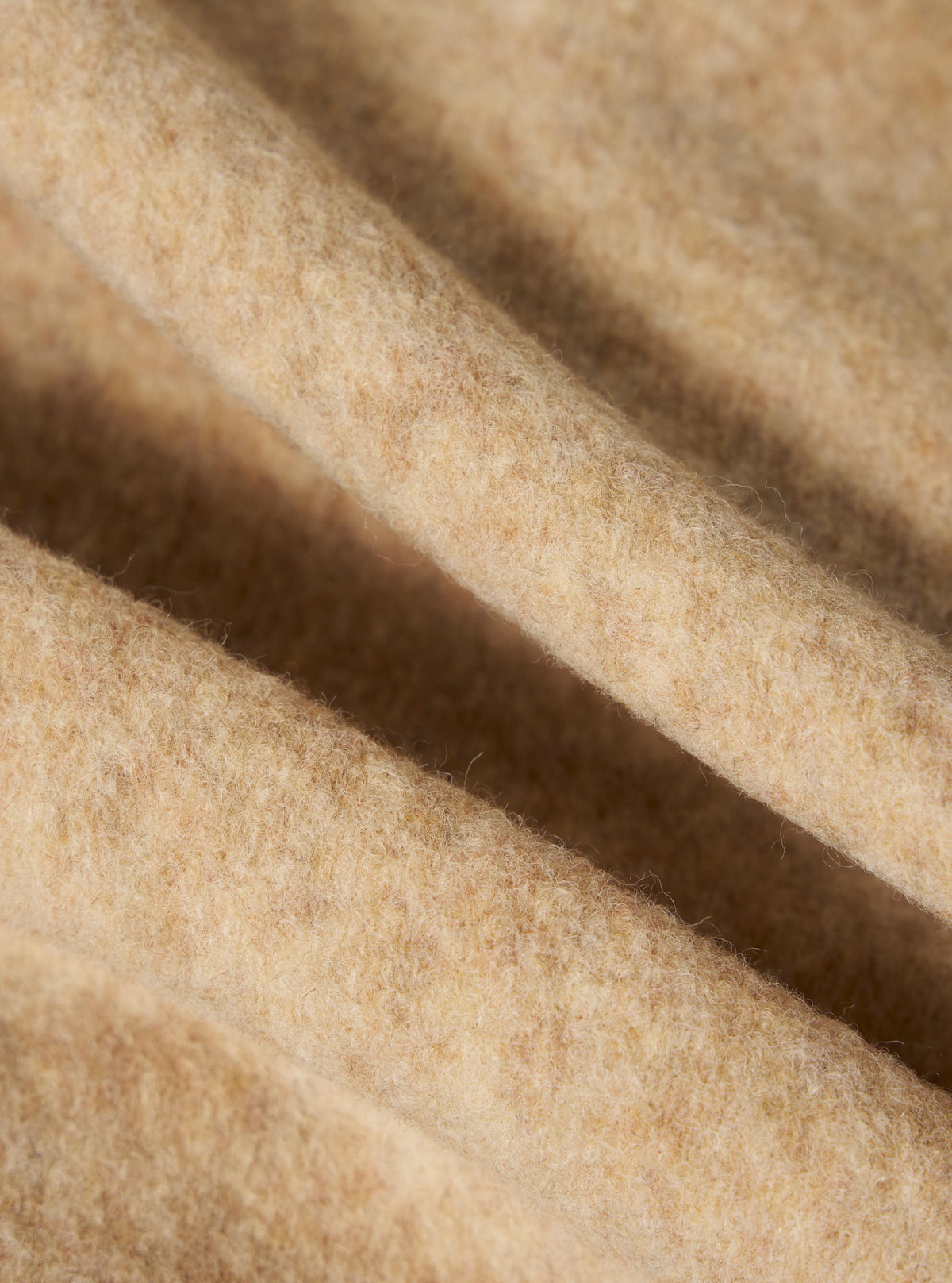 Fawn Wool Fleece Zip Bomber