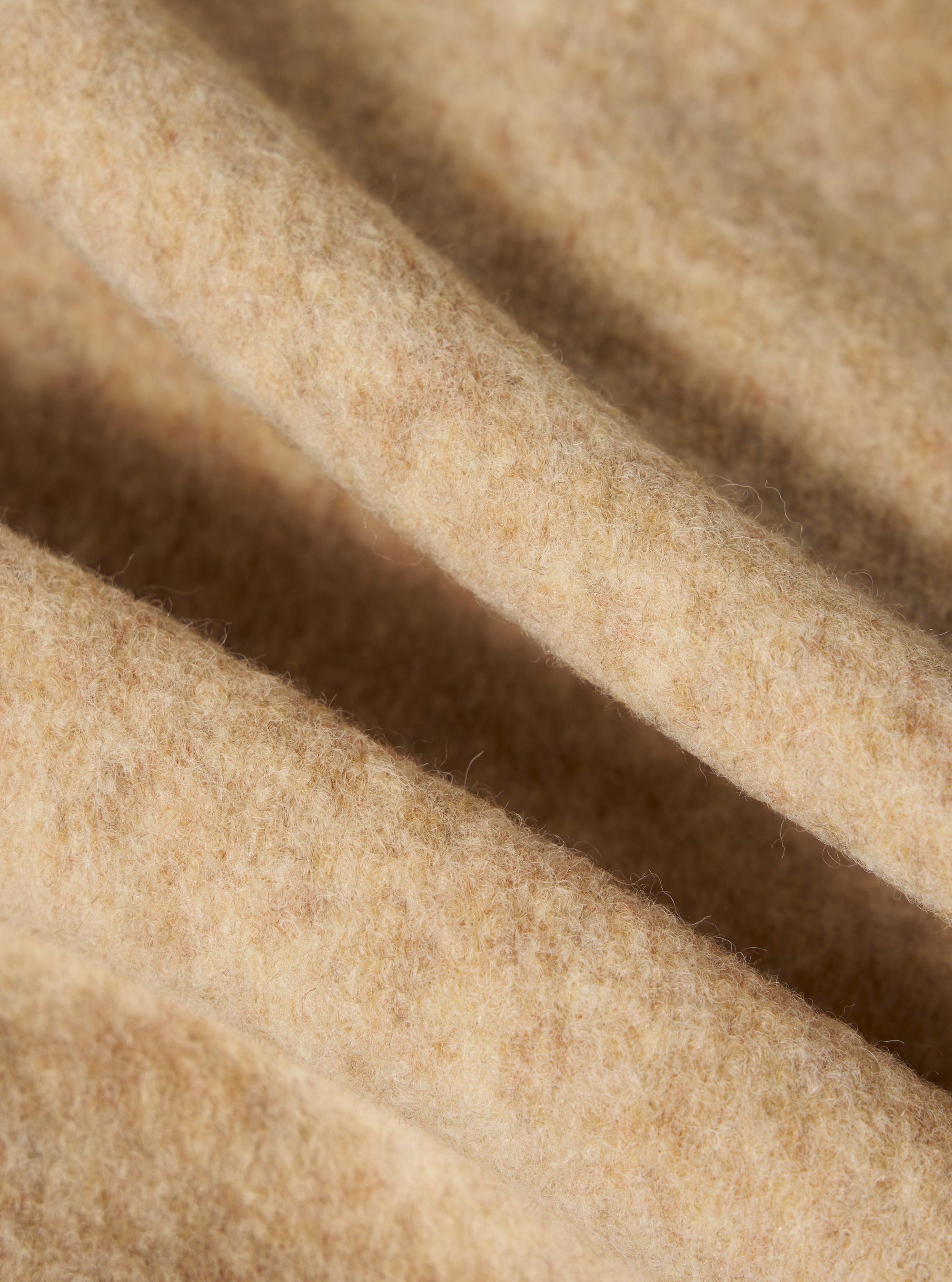 Fawn Wool Fleece Zip Bomber