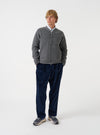 Grey Marl Wool Fleece Zip Bomber Jacket