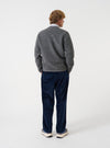 Grey Marl Wool Fleece Zip Bomber Jacket