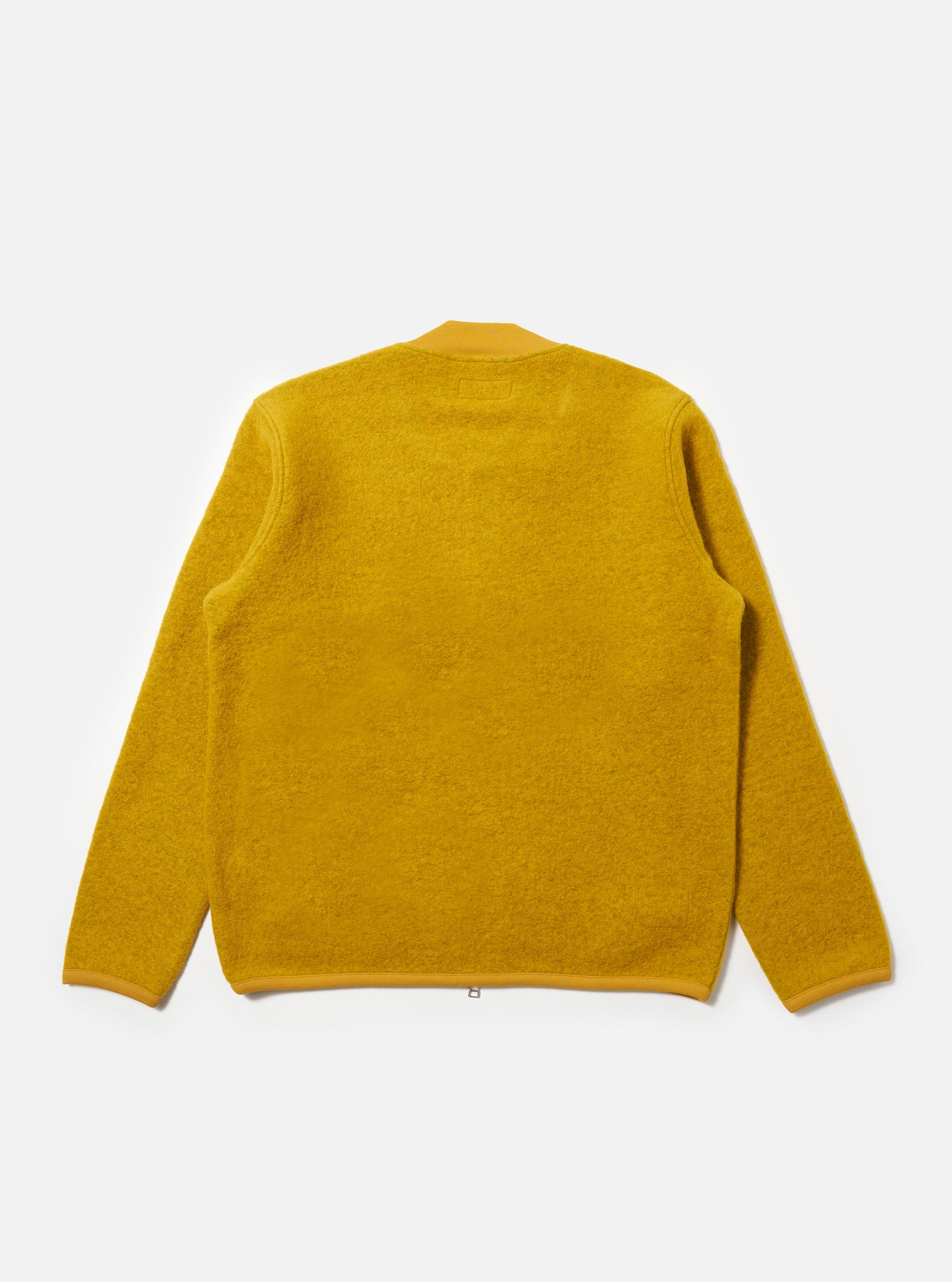 Yellow Wool Fleece Zip Bomber