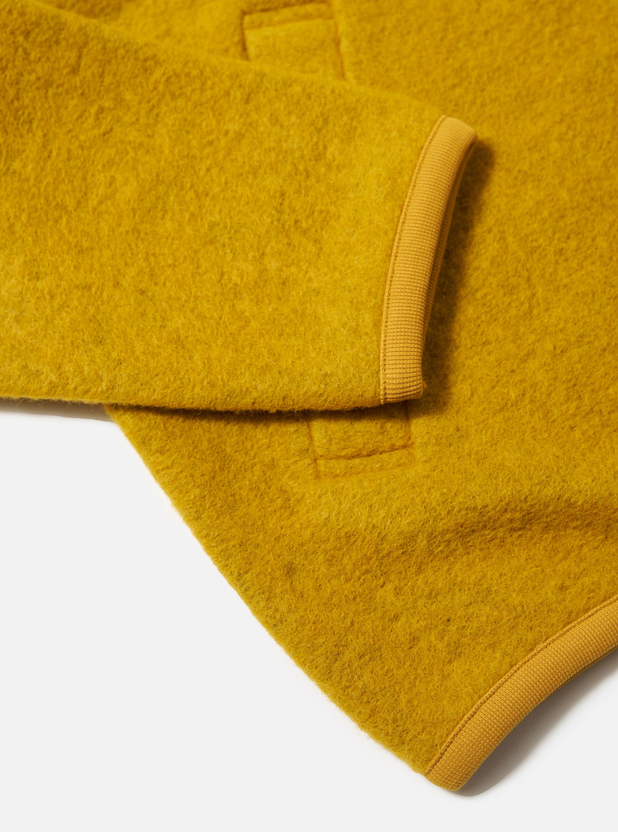 Yellow Wool Fleece Zip Bomber
