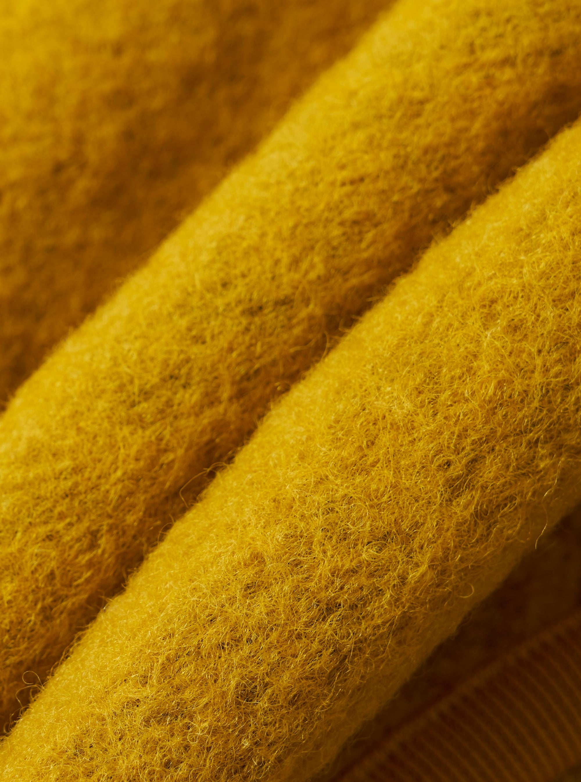 Yellow Wool Fleece Zip Bomber