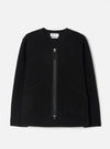 Black Wool Fleece Zip Liner Jacket