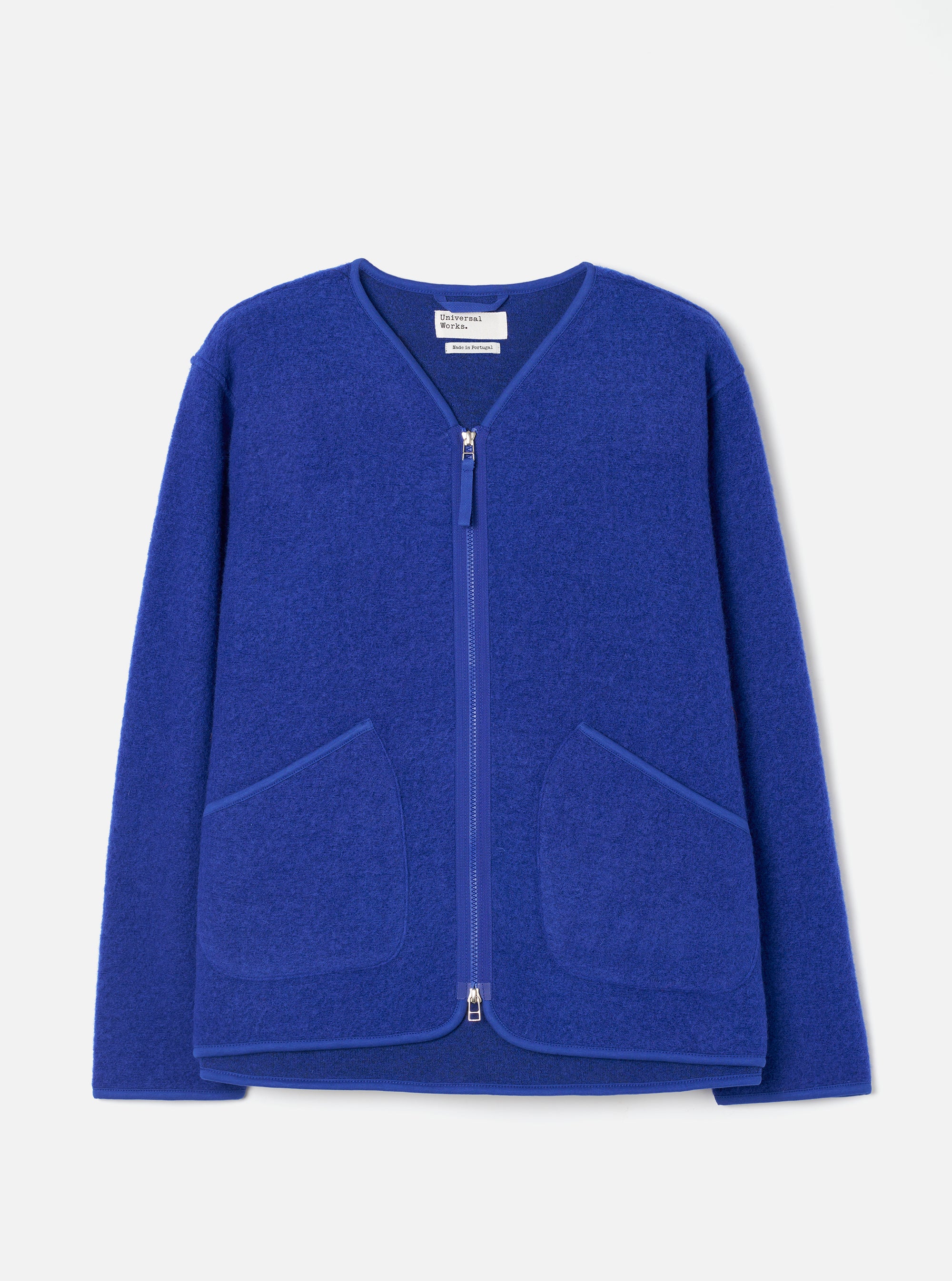 Blue Wool Fleece Zip Liner Jacket