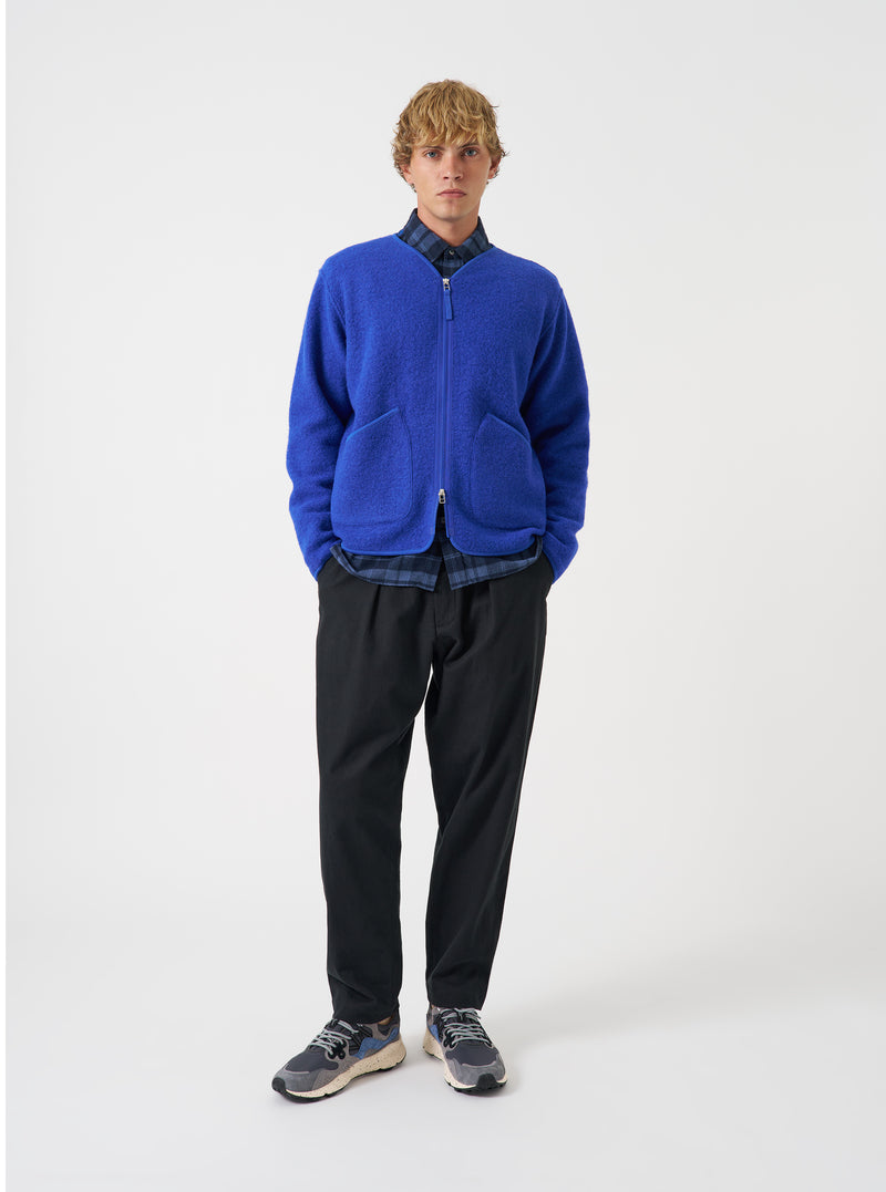 Blue Wool Fleece Zip Liner Jacket